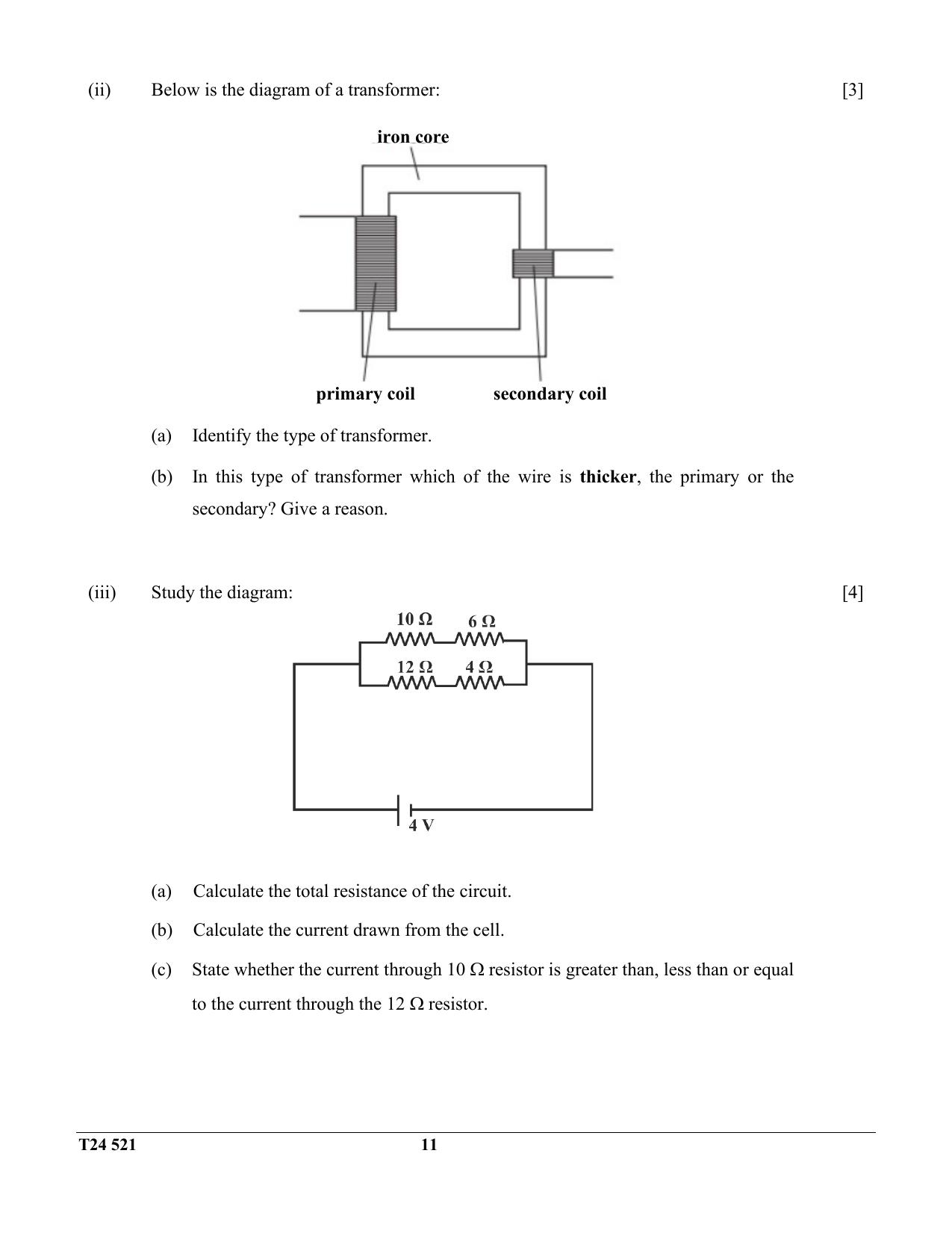 ICSE Class 10 Physics 2024 Question Paper - Page 11