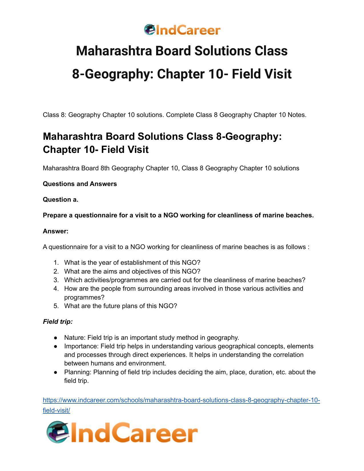 Maharashtra Board Solutions Class 8-Geography: Chapter 10- Field Visit - Page 2