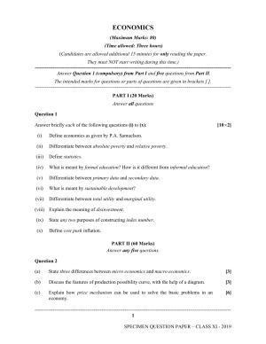 ISC Class 11 Specimen Economics Sample Papers 2023