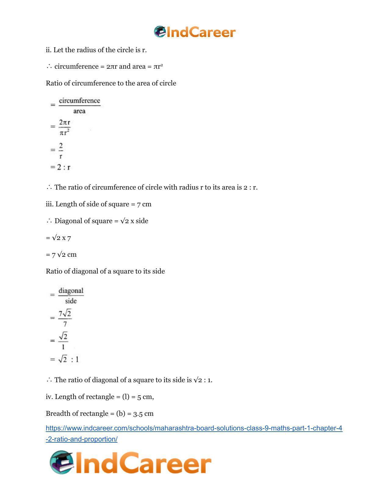 Maharashtra Board Solutions Class 9-Maths (Part 1): Chapter 4.2- Ratio and Proportion - Page 4