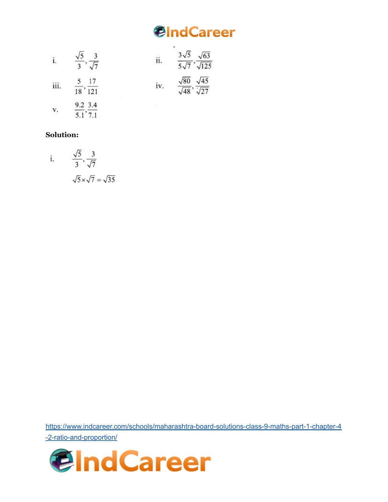 Maharashtra Board Solutions Class 9-Maths (Part 1): Chapter 4.2- Ratio and Proportion - Page 6
