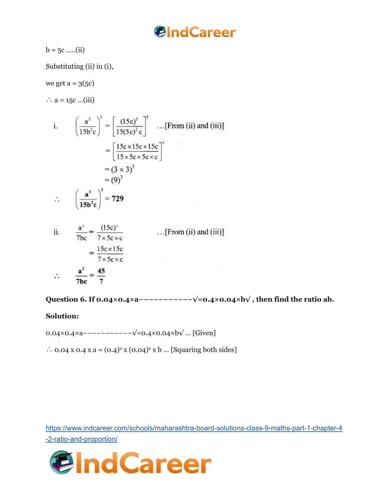 Maharashtra Board Solutions Class 9-Maths (Part 1): Chapter 4.2- Ratio and Proportion - Page 13