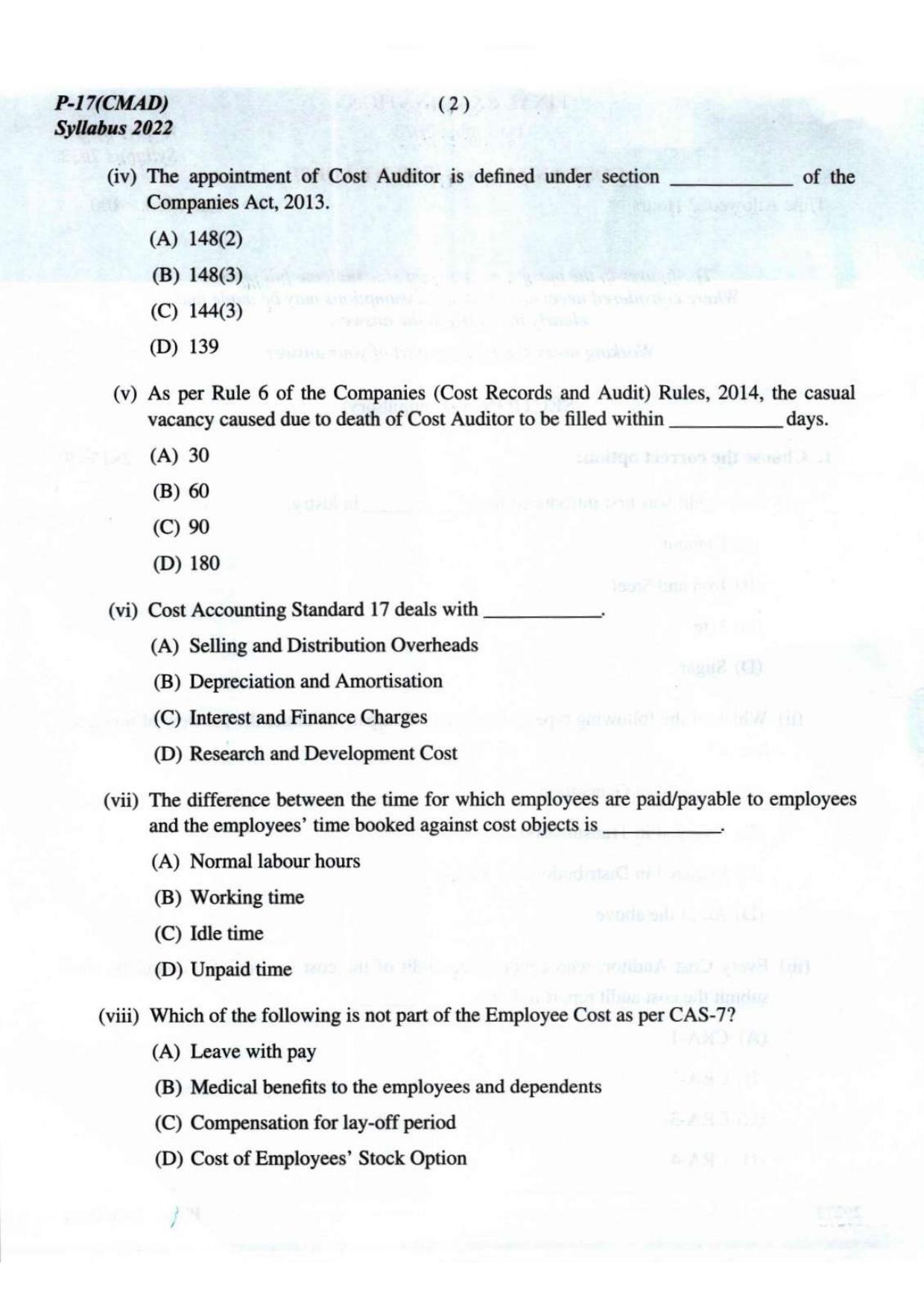 ICMAI Final December 2023 Question Paper - Cost And Management Audit - Page 2