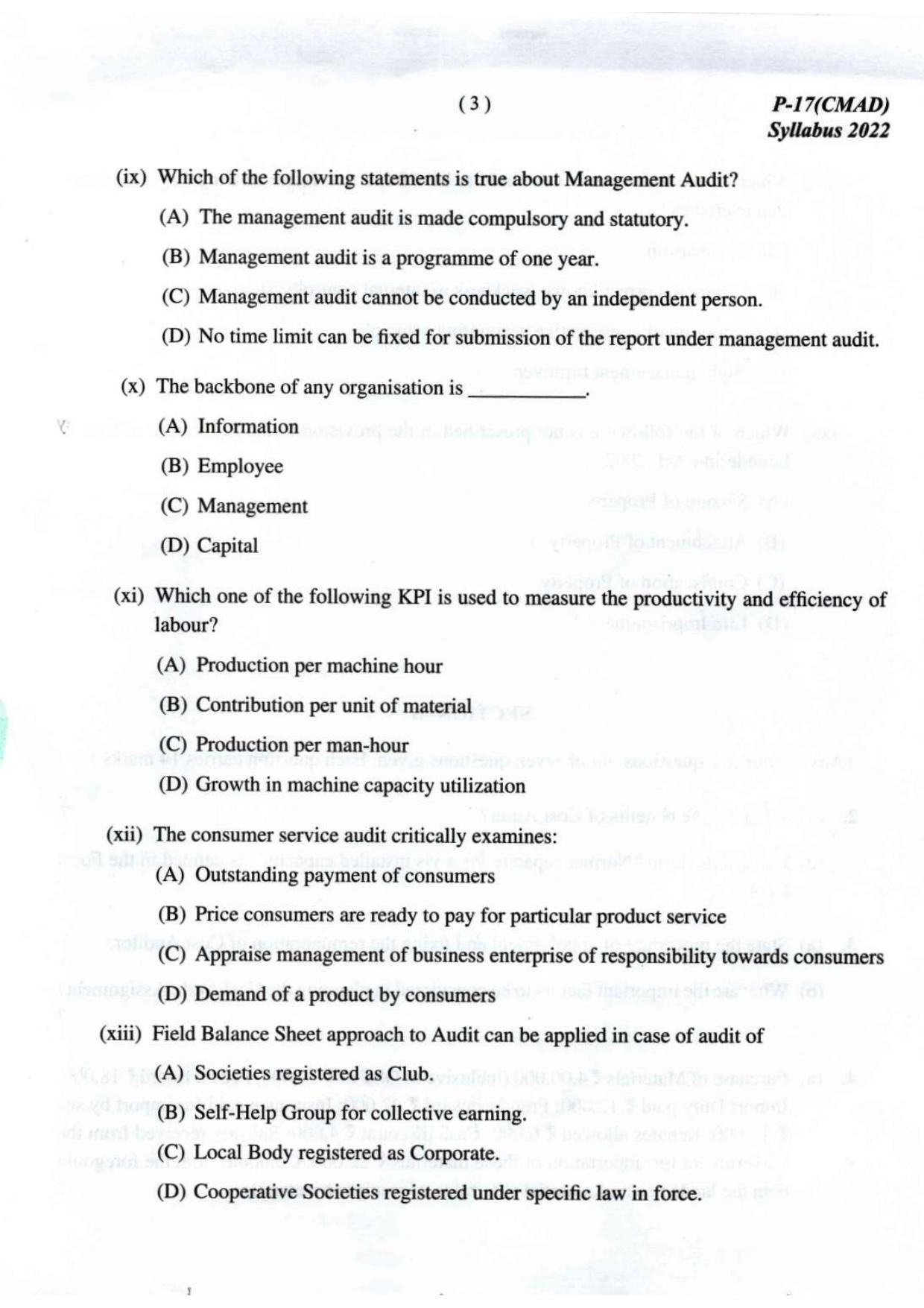 ICMAI Final December 2023 Question Paper - Cost And Management Audit - Page 3