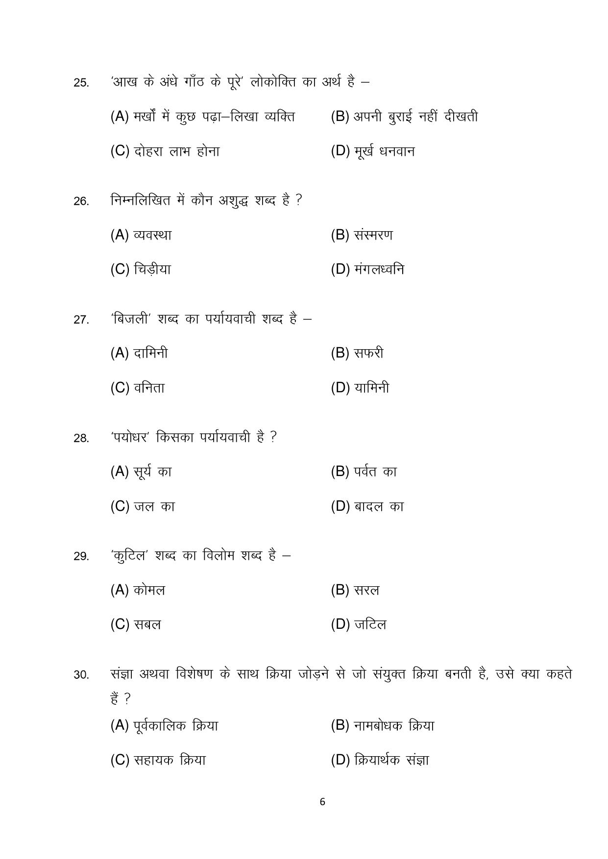 Bihar Board (BSEB) Class X: 101- MIL-HINDI 2025 Model Question Paper - Page 6