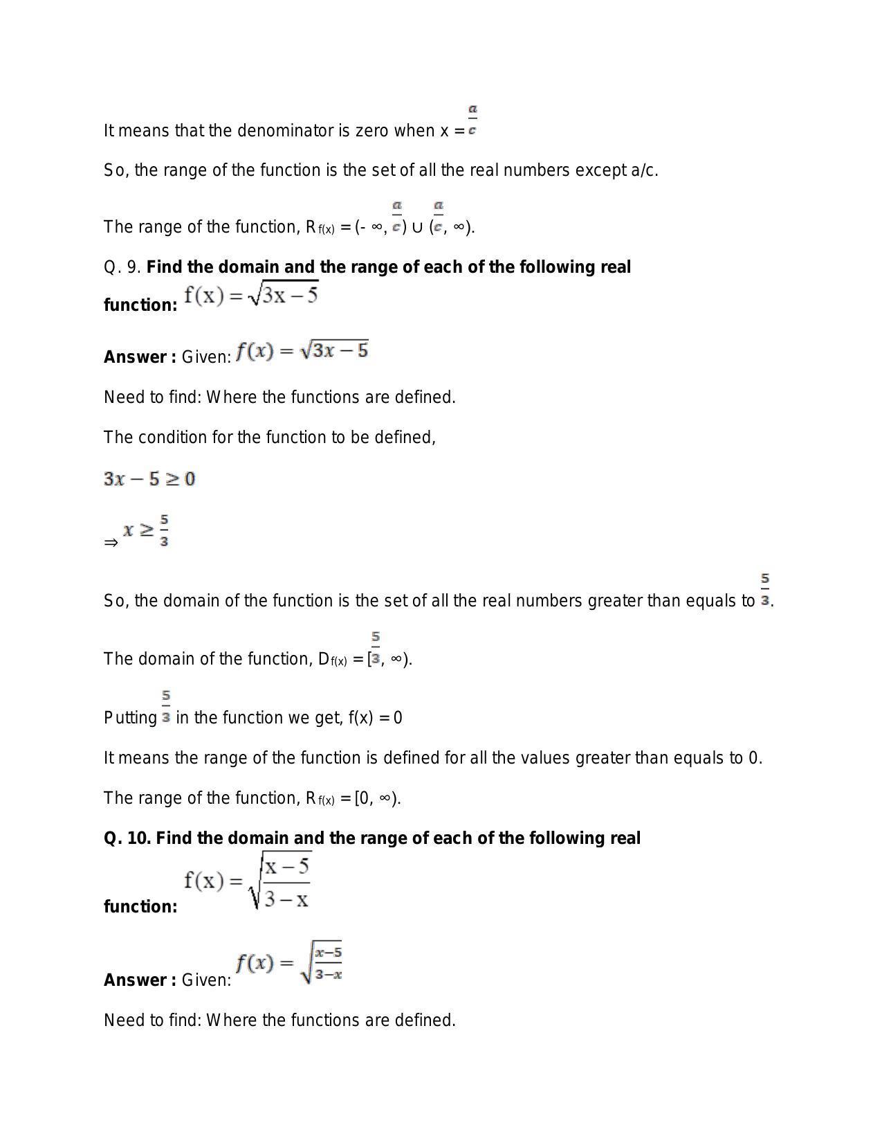 Chapter 3: Functions: RS Aggarwal Class 11 Solutions  - Page 36