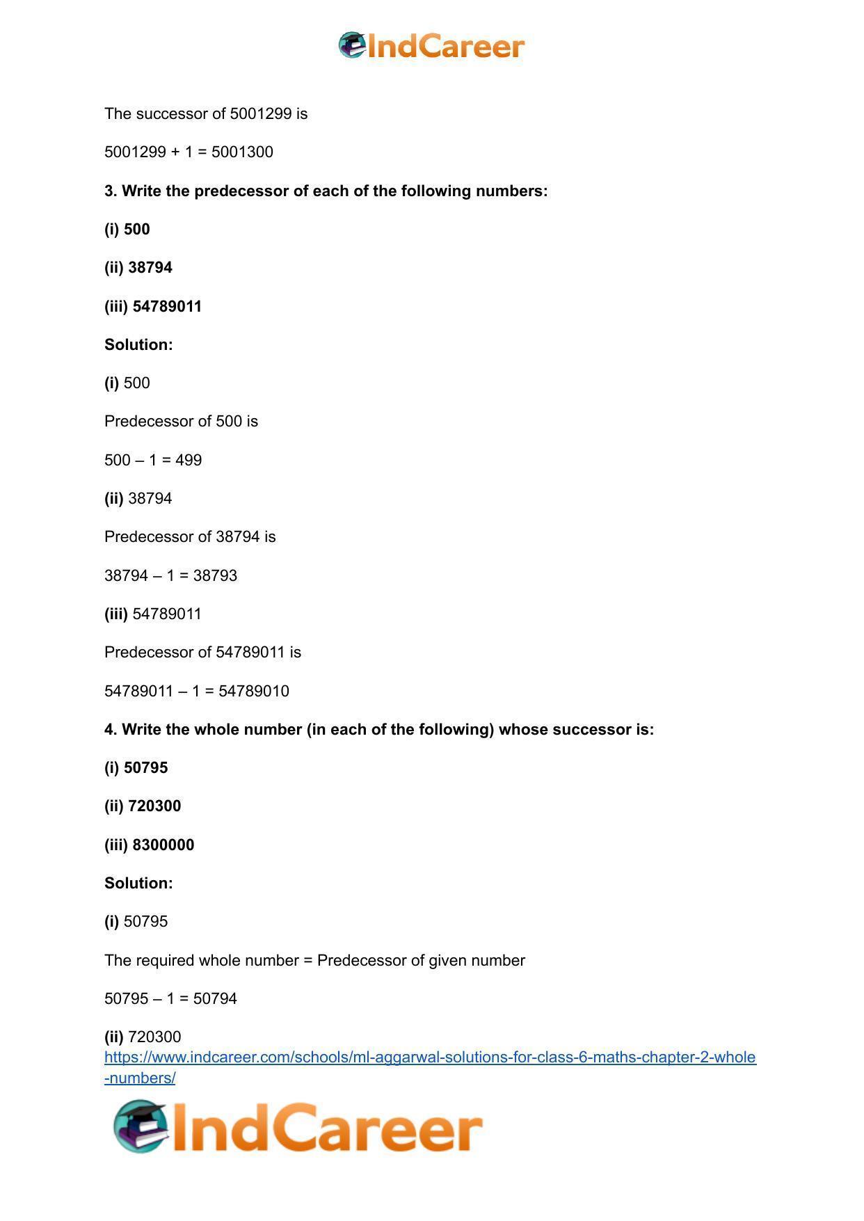 ML Aggarwal Solutions for Class 6 Maths Chapter 2- Whole Numbers - Page 3