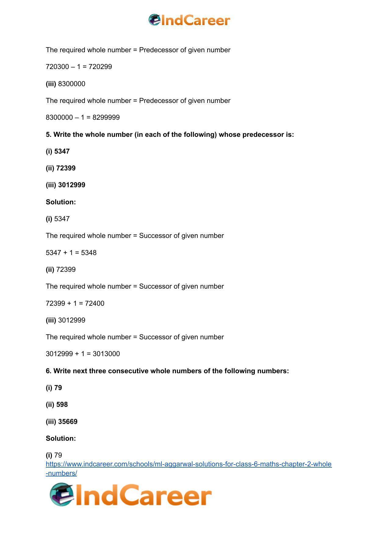 ML Aggarwal Solutions for Class 6 Maths Chapter 2- Whole Numbers - Page 4
