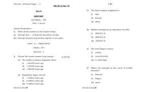 Meghalaya Board (MBOSE) Class 11 History 2019 Question Paper