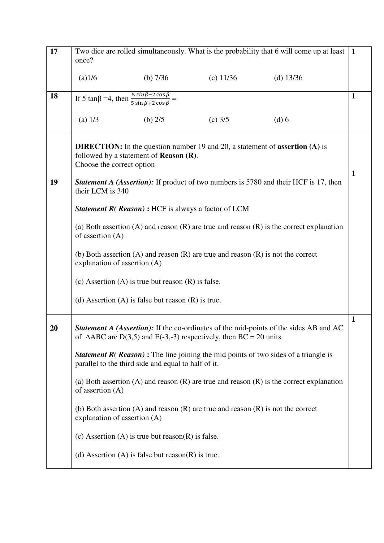 CBSE Class 10 Mathematics (Standard) Sample Papers 2023 - Page 3