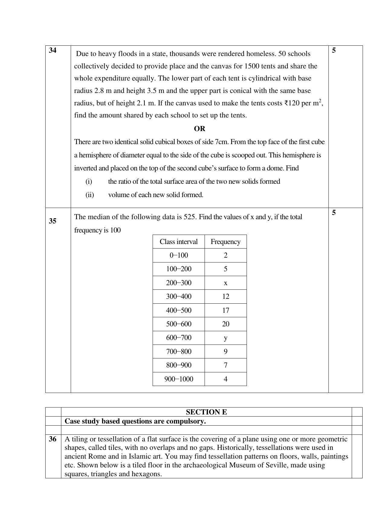 CBSE Class 10 Mathematics (Standard) Sample Papers 2023 - Page 7