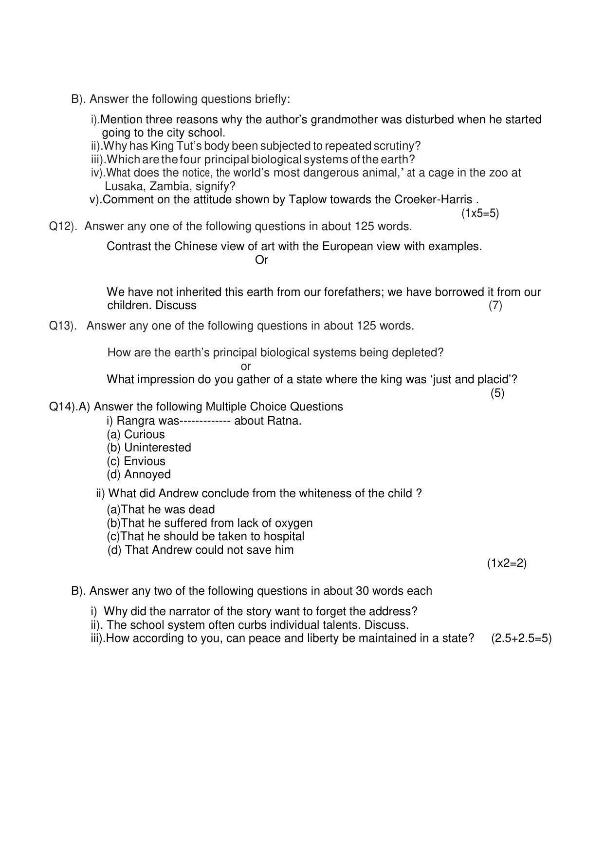 HP Board Class 11 English Model Paper - Page 6