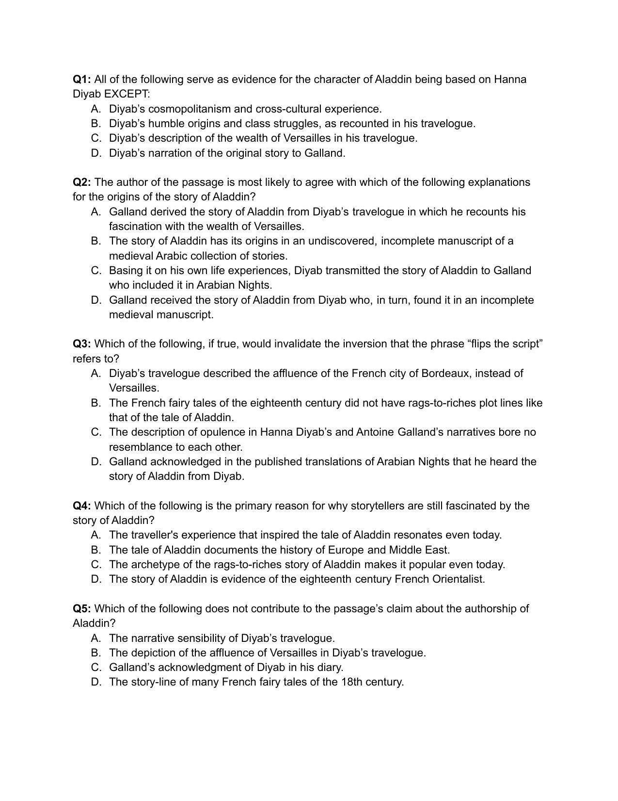 CAT 2019 CAT VARC Slot 1 Question Paper - Page 2