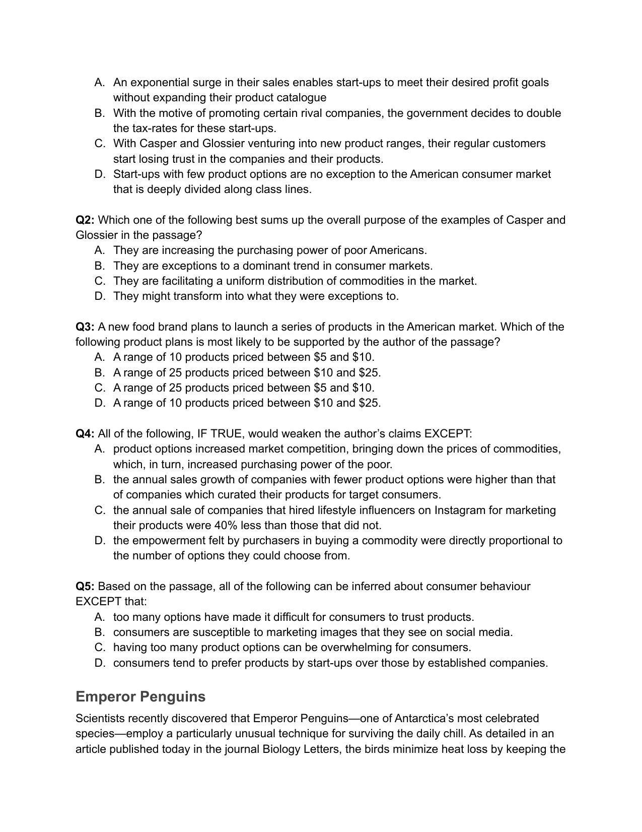 CAT 2019 CAT VARC Slot 1 Question Paper - Page 4