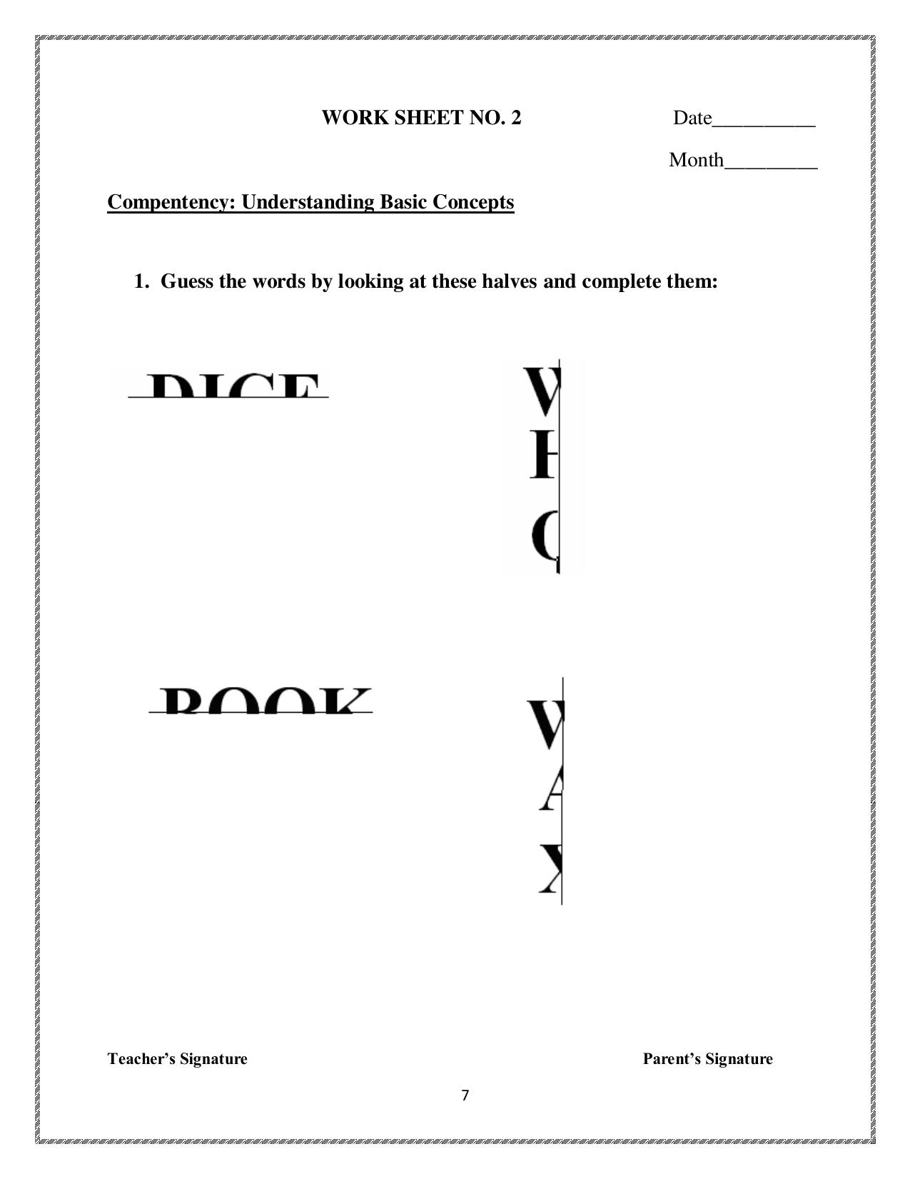 Worksheet for Class 3 Mathematics Assignment 24 - Page 1