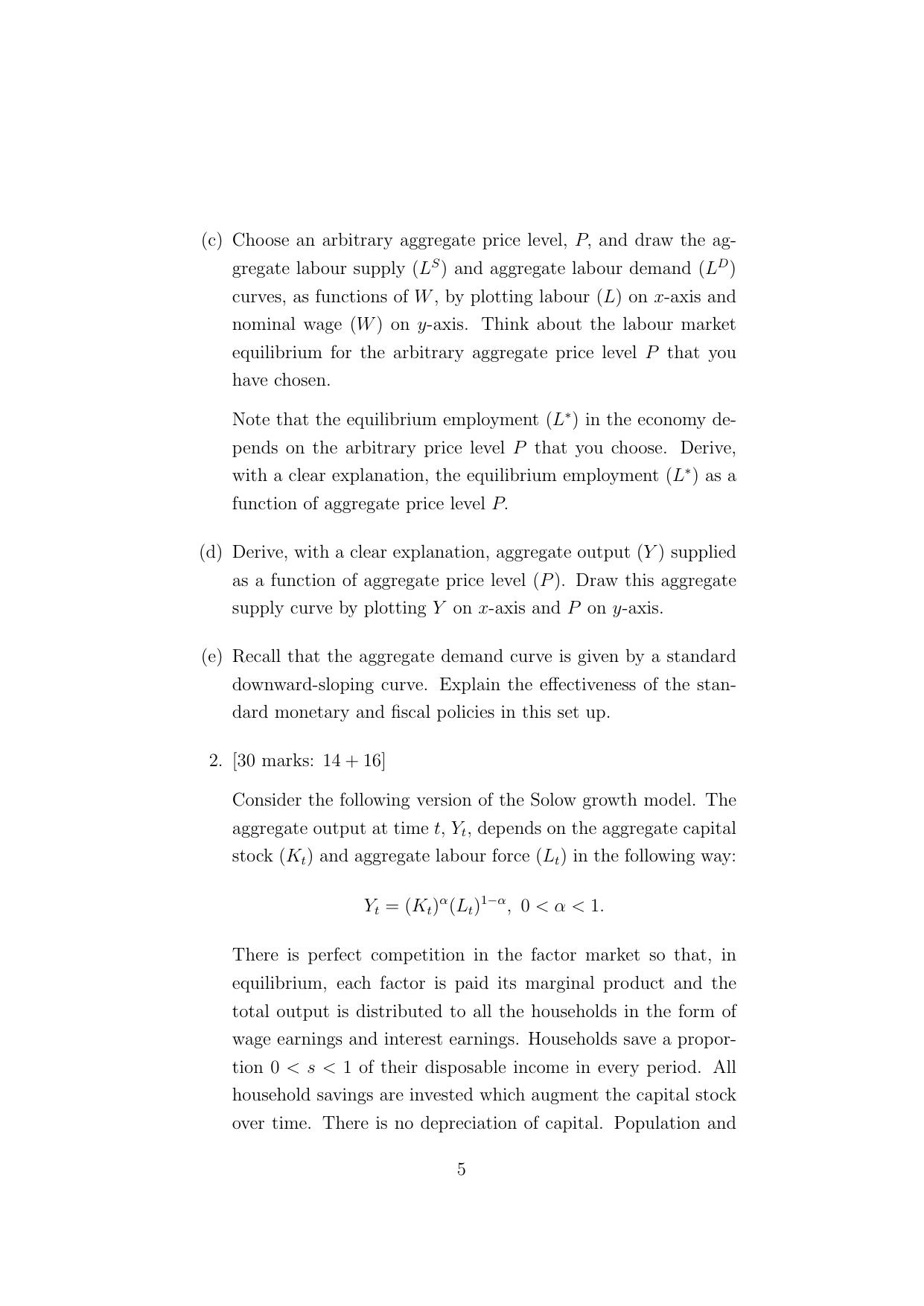 ISI Admission Test M.S.(QE) - Quantitative Economics (PEB) 2024 Sample Paper - Page 5