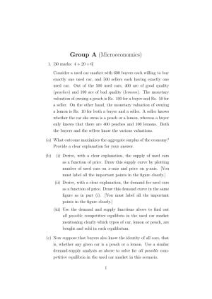 ISI Admission Test M.S.(QE) - Quantitative Economics (PEB) 2024 Sample Paper