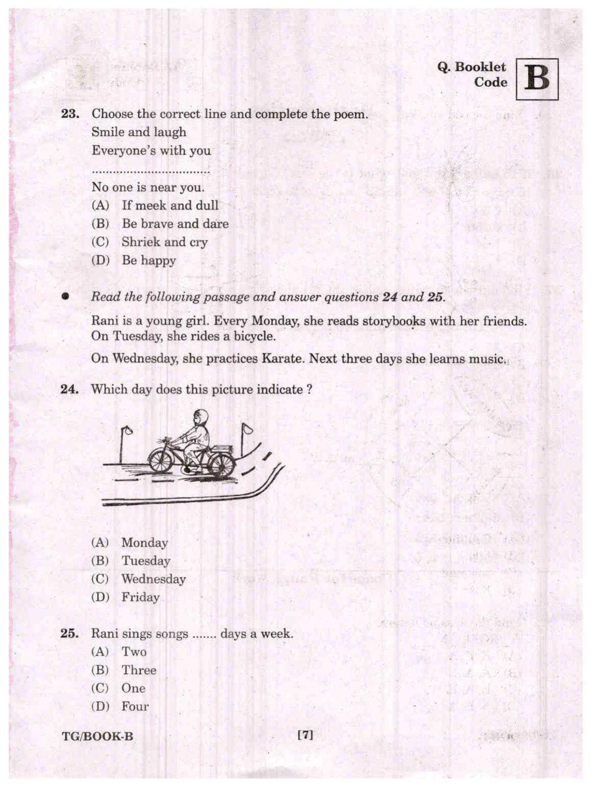 TGCET 2018 Question Papers - Page 7