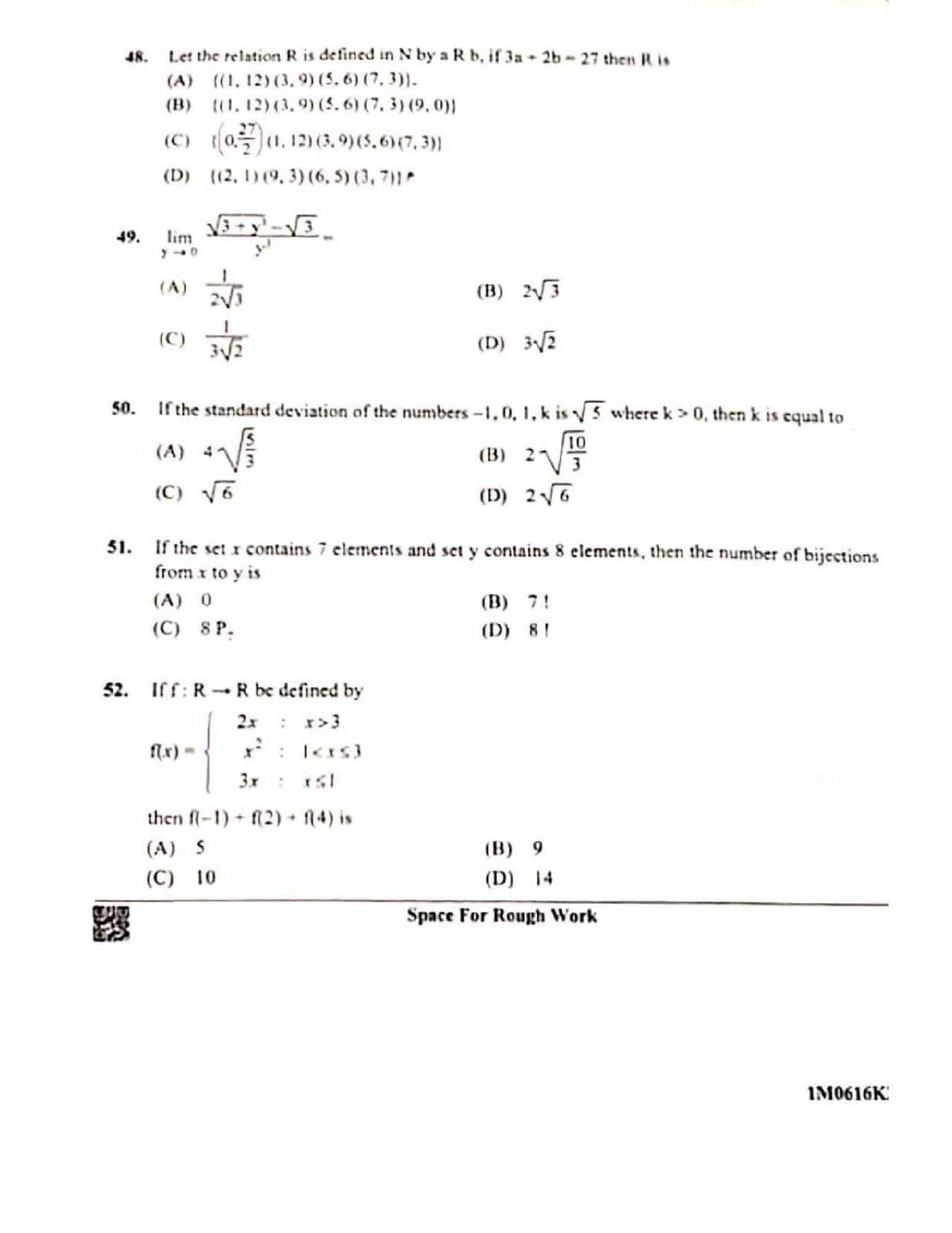 KCET 2022 Mathematics Question Paper - Page 10