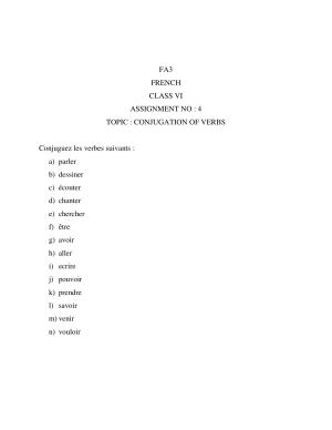 CBSE Worksheets for Class 6 French Practice Assignment 4
