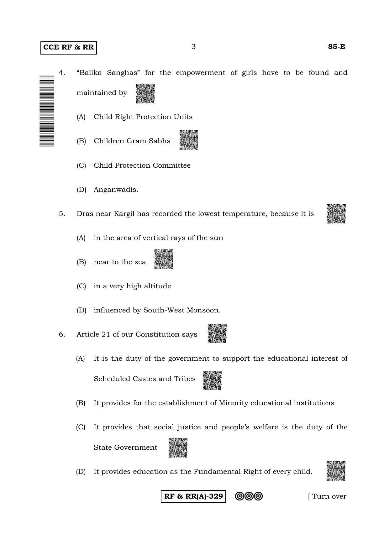 Karnataka SSLC Social Science (ENGLISH Medium) - 85E-A Version (Supplementary) June 2020 Question Paper - Page 3