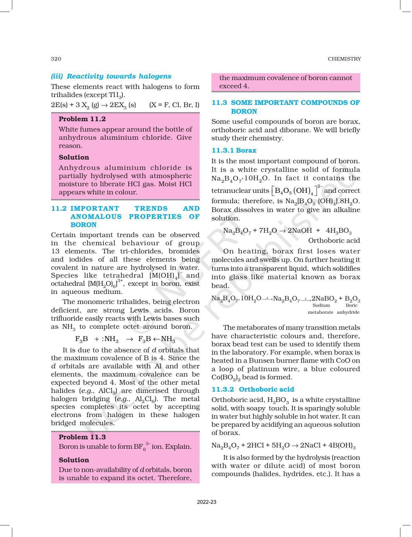 NCERT Book for Class 11 Chemistry Chapter 11 The p-Block Elements - Page 6