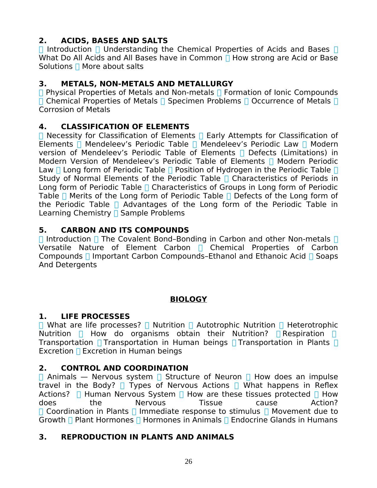 MBOSE Class 10 / SSLC Syllabus PDF - Page 26