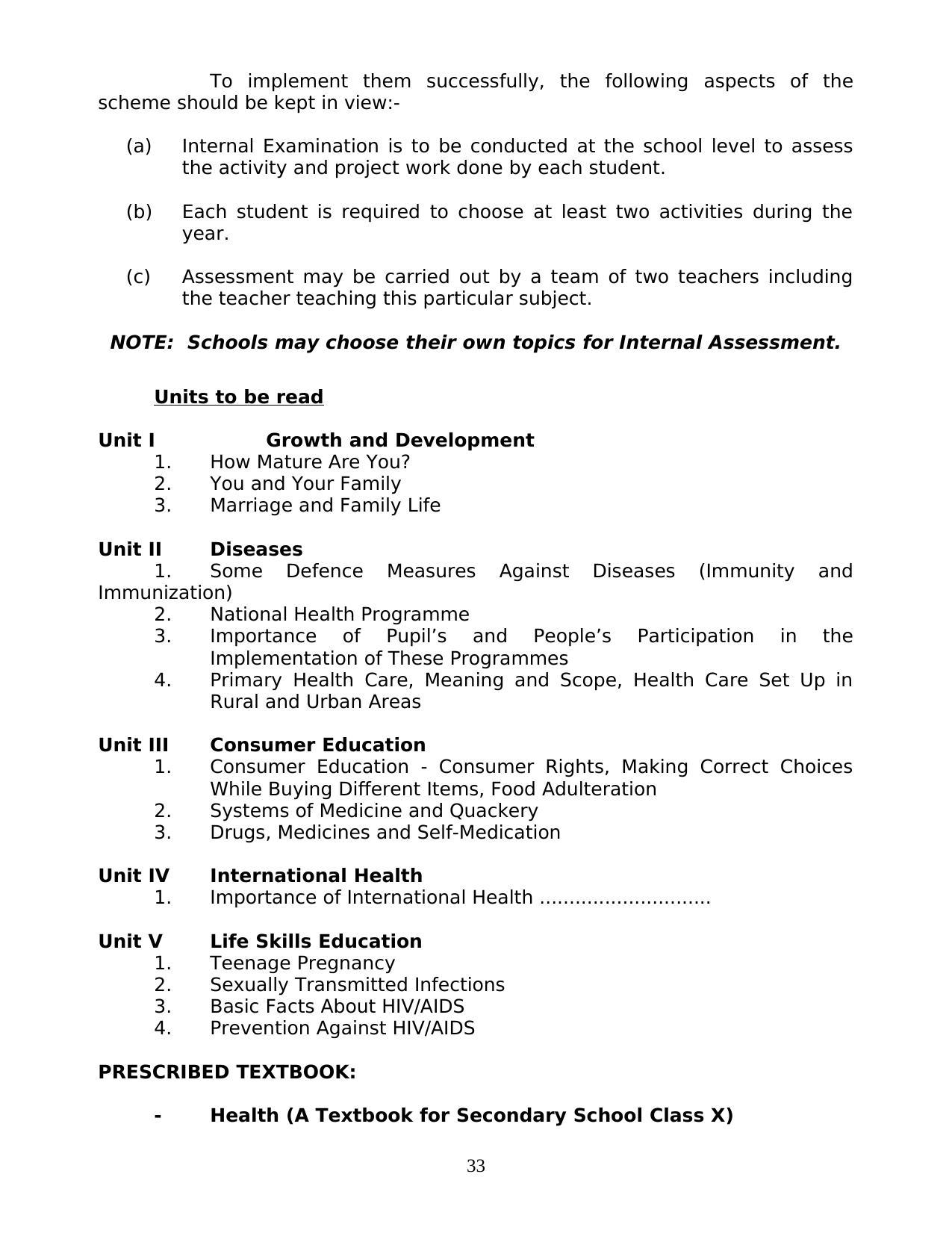 MBOSE Class 10 / SSLC Syllabus PDF - Page 33