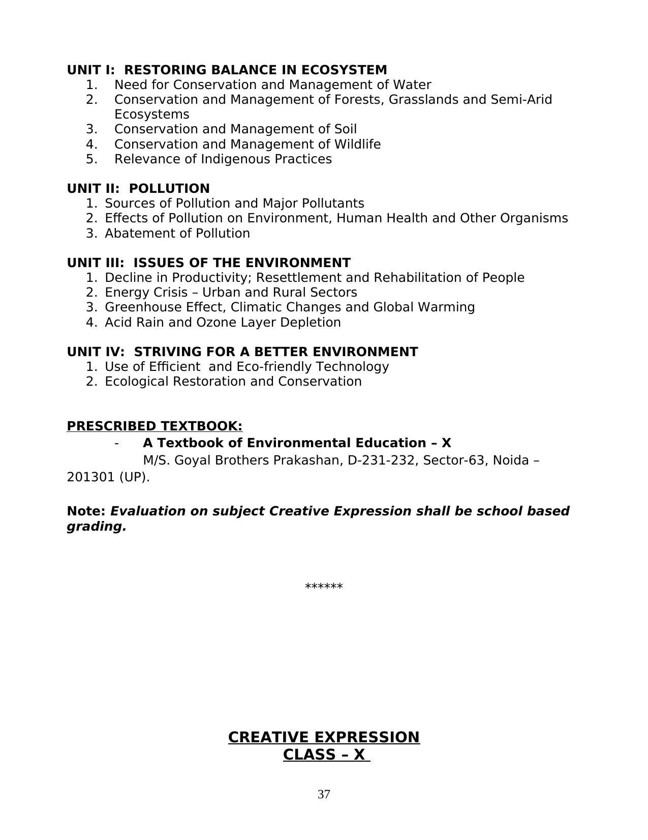 MBOSE Class 10 / SSLC Syllabus PDF - Page 37