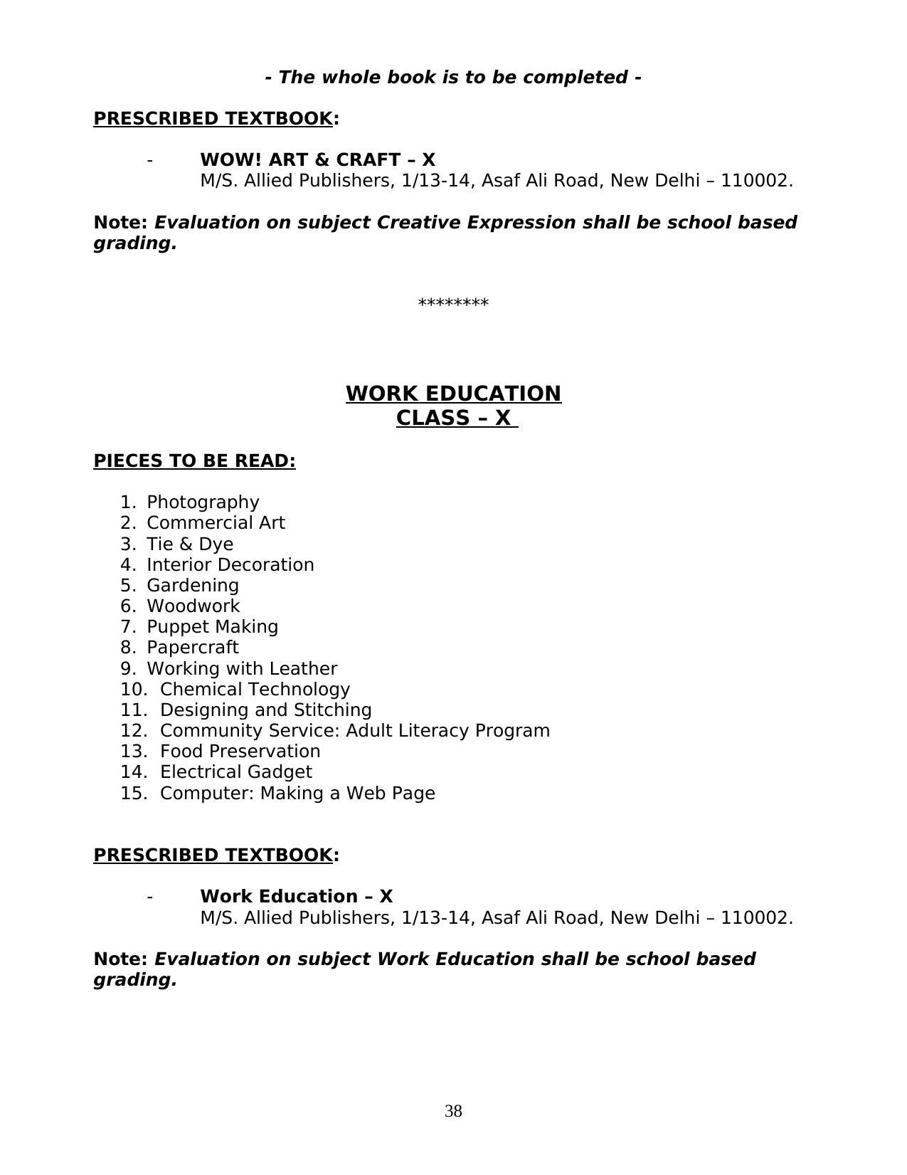 MBOSE Class 10 / SSLC Syllabus PDF - Page 38