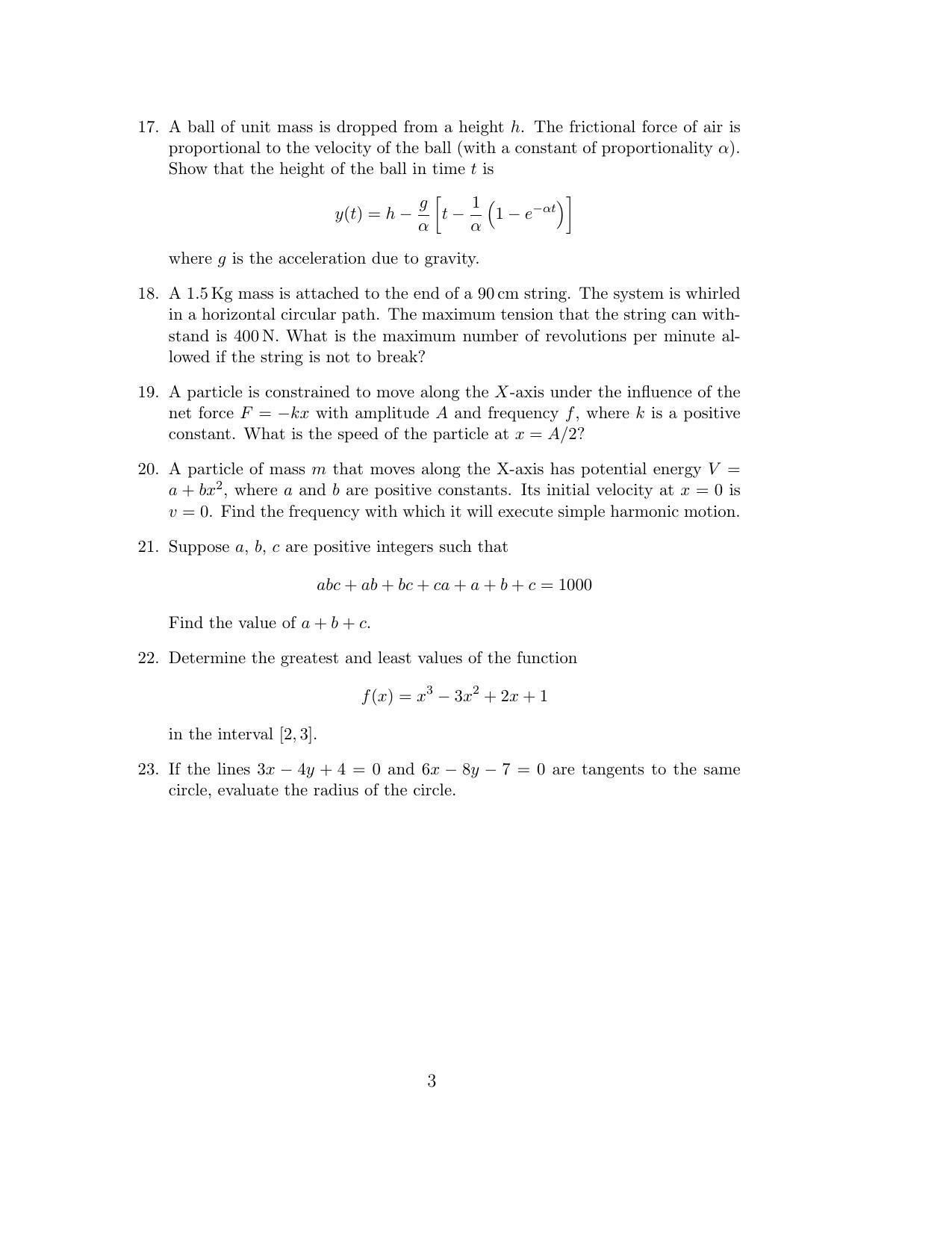 ISI Admission Test JRF in Physics and Applied Mathematics PHB 2015 Sample Paper - Page 3