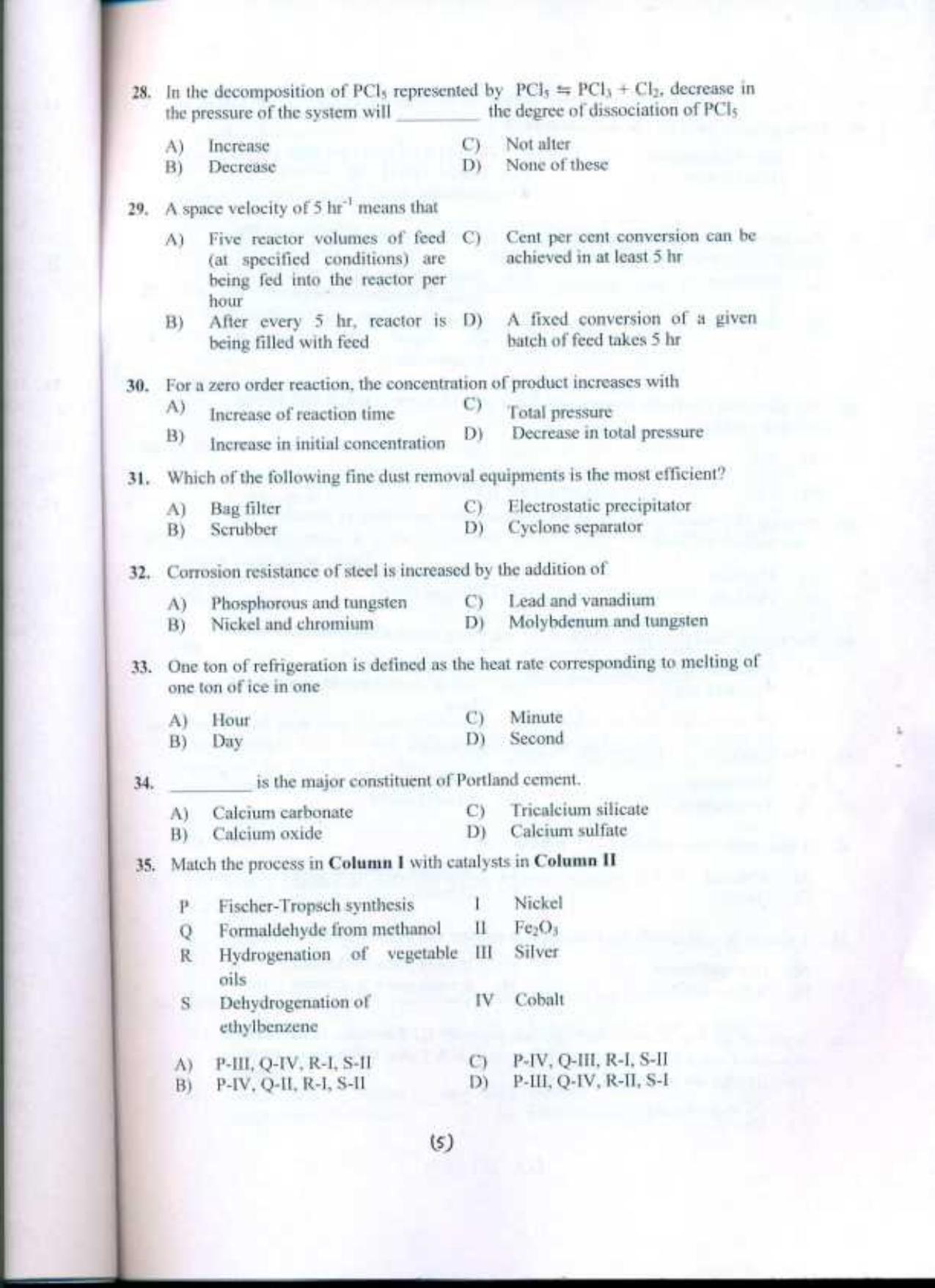 PU CET UG 2017 M.Tech.(Polymer) Question Paper - Page 6