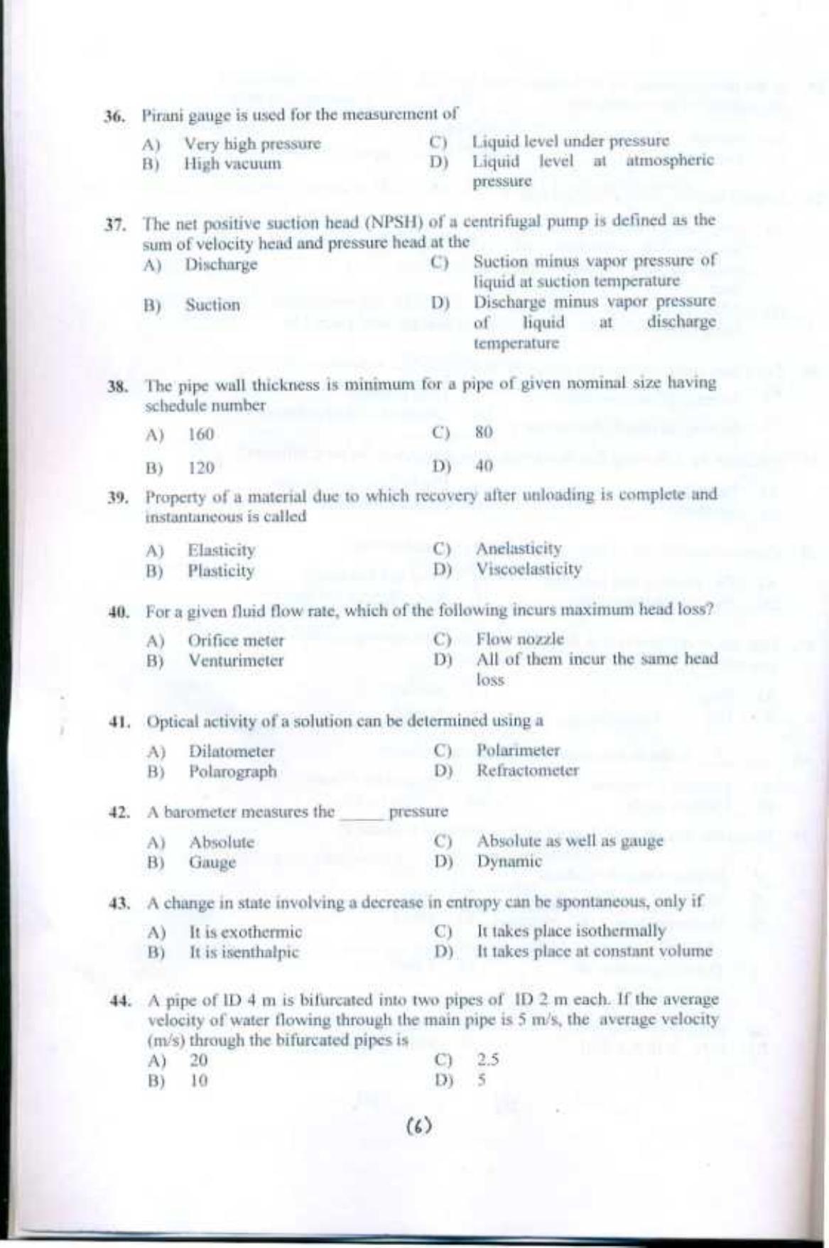 PU CET UG 2017 M.Tech.(Polymer) Question Paper - Page 7