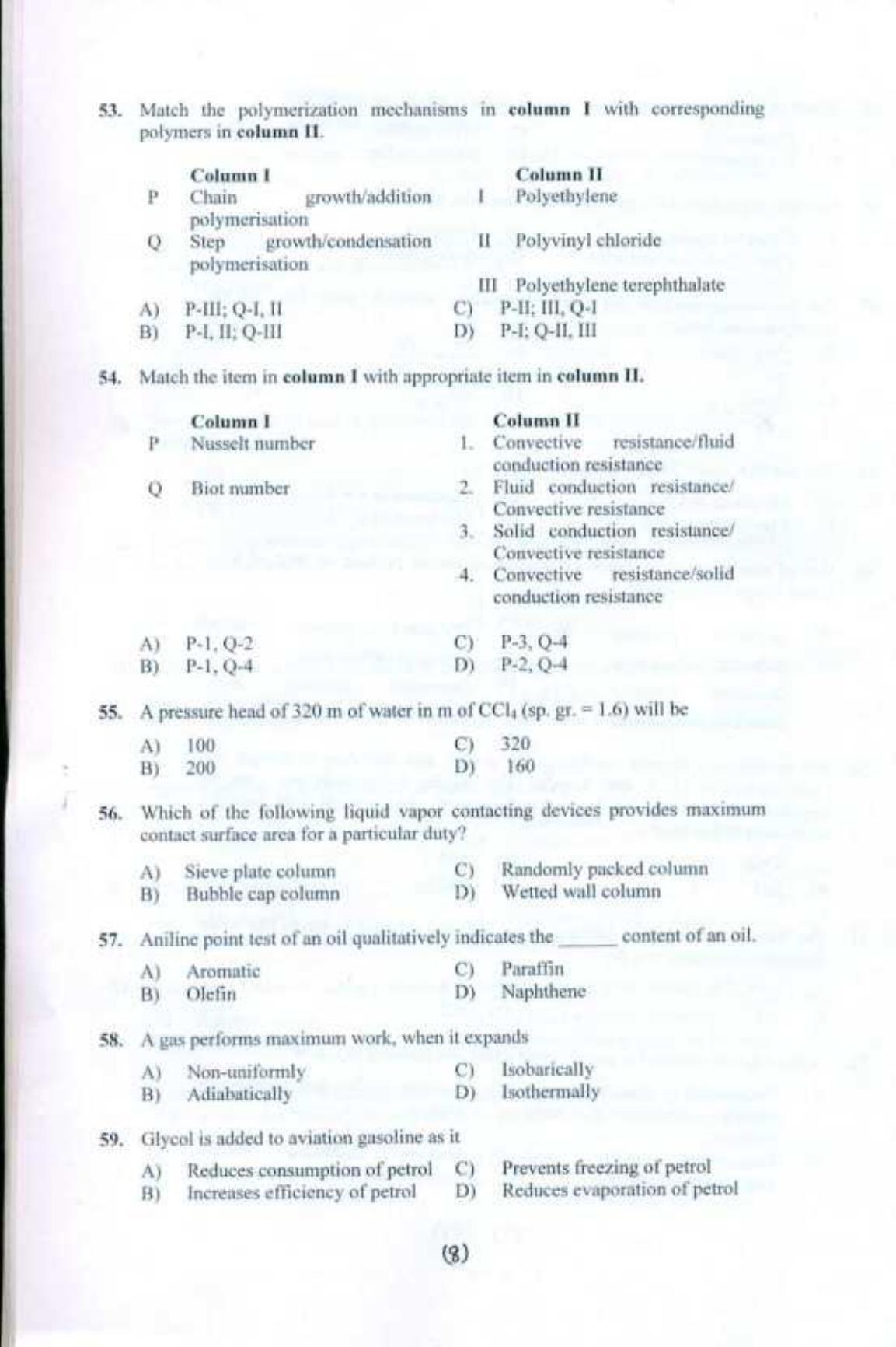 PU CET UG 2017 M.Tech.(Polymer) Question Paper - Page 9