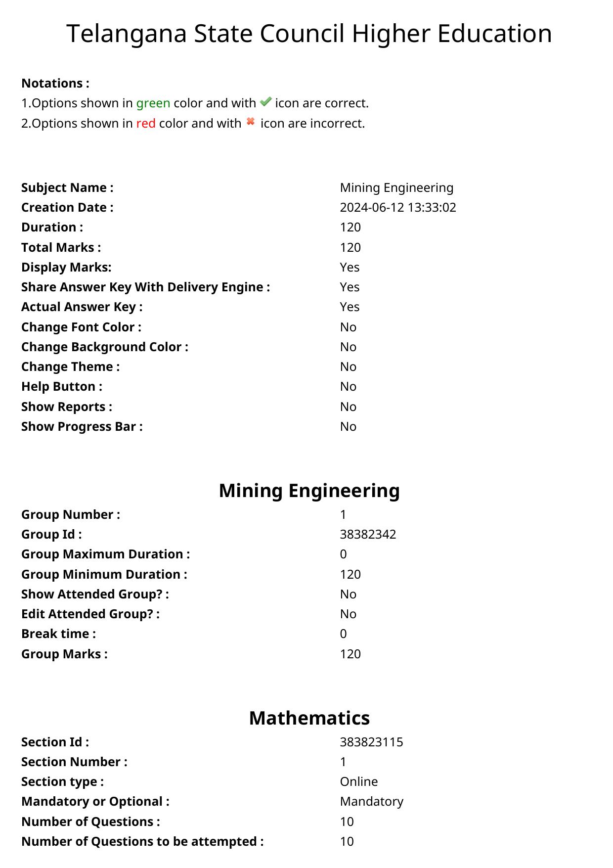 TS PGECET 2024: Mining Engineering Question Papers with Answer - Page 1