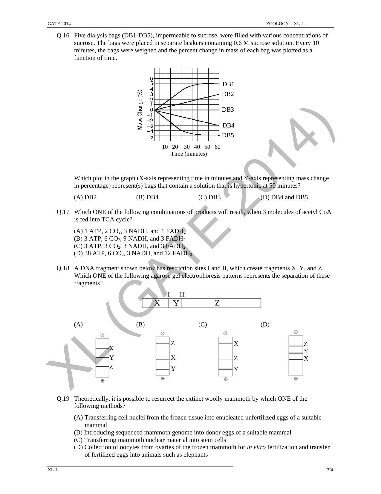 GATE 2014 Life Sciences (XL) Question Paper with Answer Key - Page 27