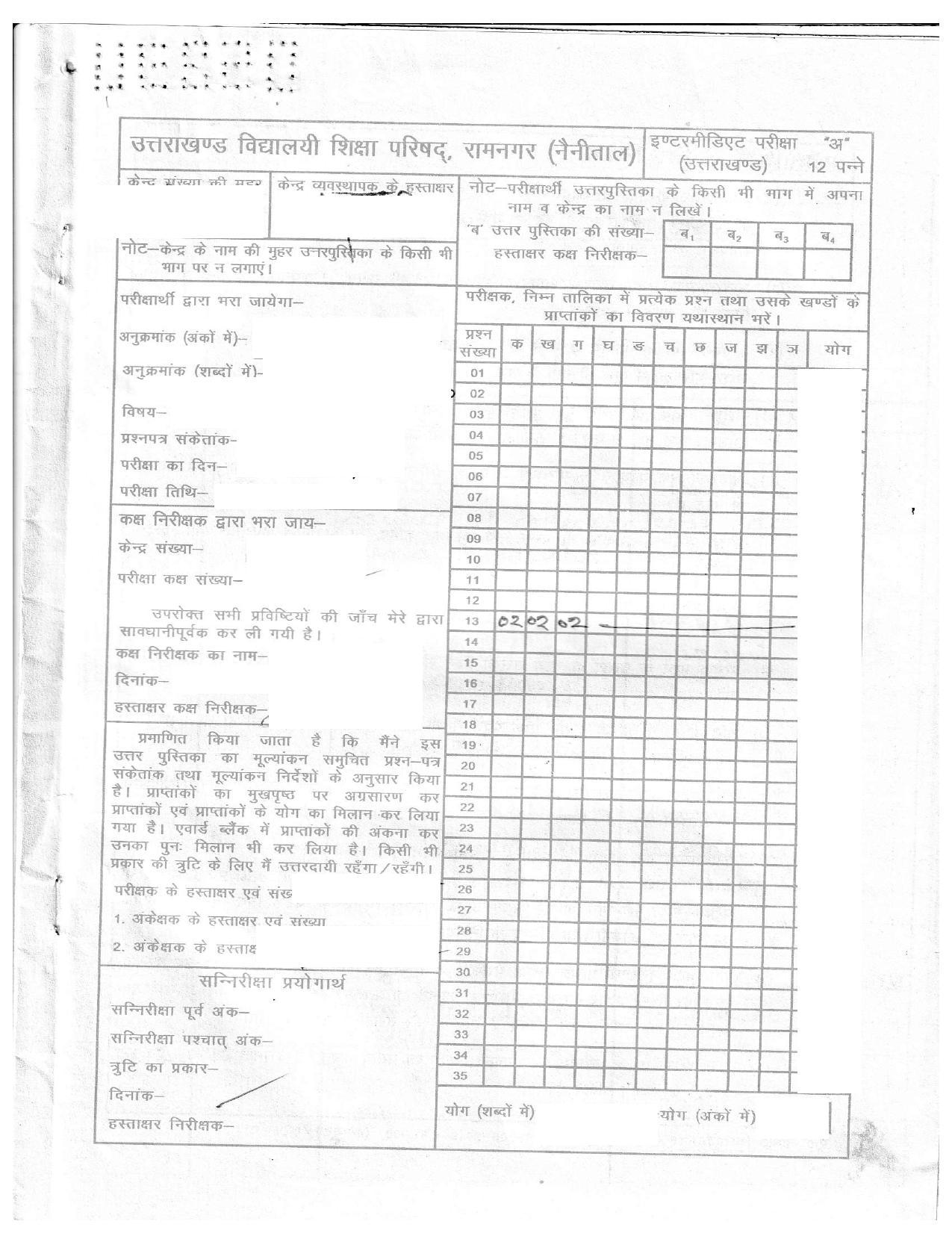 UBSE Class 12 Accountancy 2020 Toppers Answer Sheet - Page 1