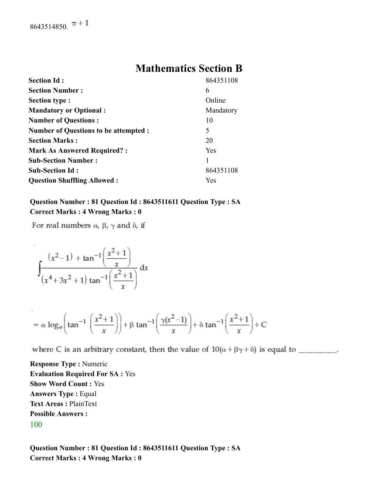 JEE Mains 2021: BTech EM (Shift 2) 16-03-2021 Question Paper - Page 79
