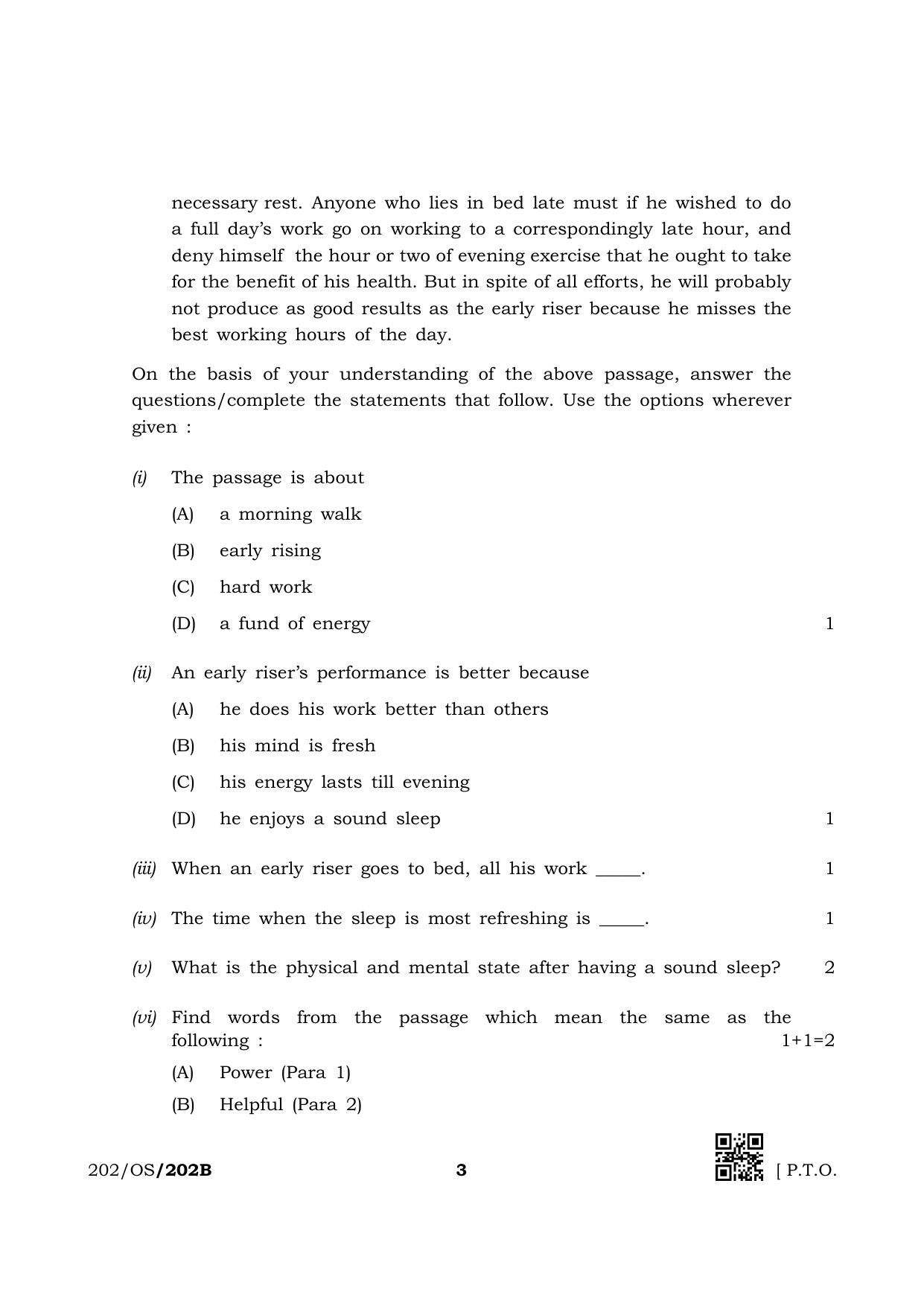 NIOS October 2019 Class 10 English (SET B) Question Paper - Page 3