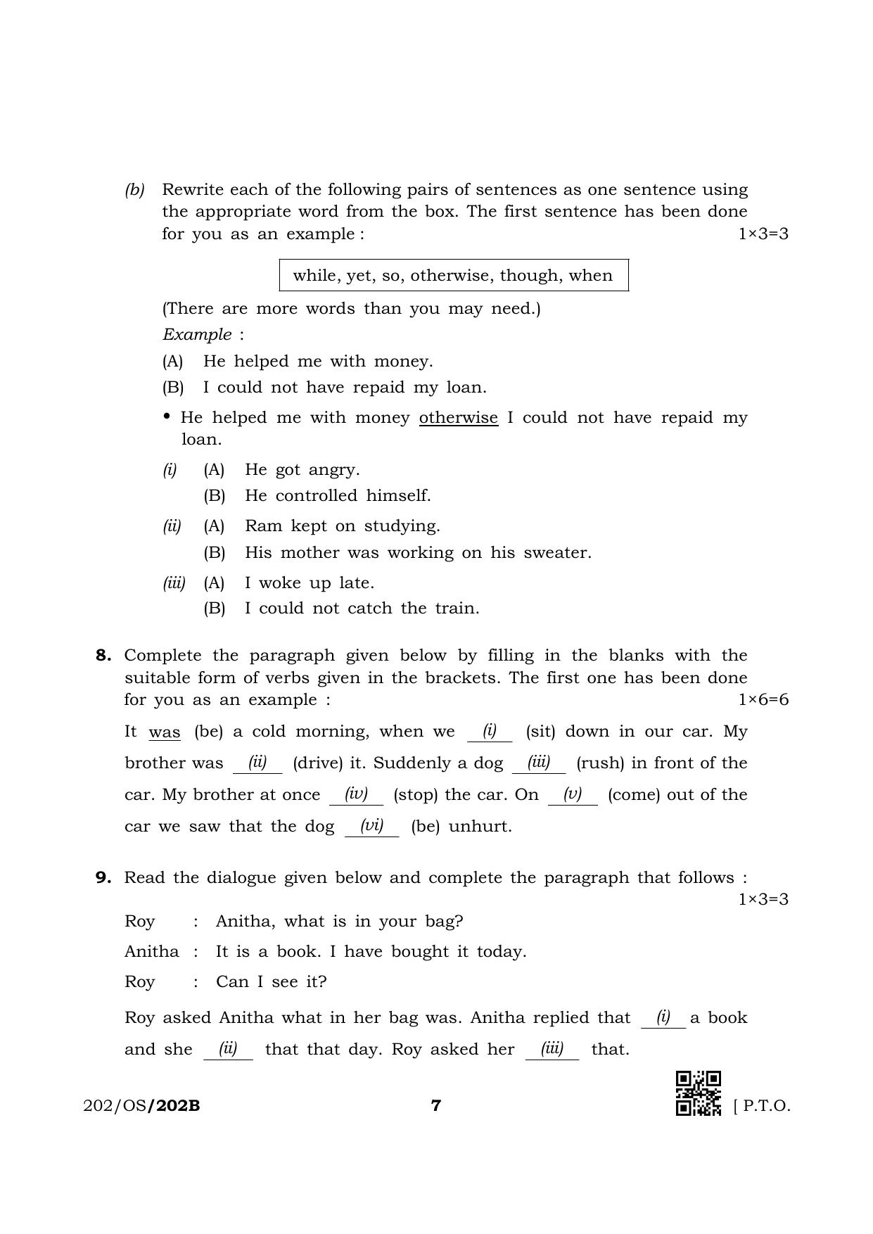 NIOS October 2019 Class 10 English (SET B) Question Paper - Page 7