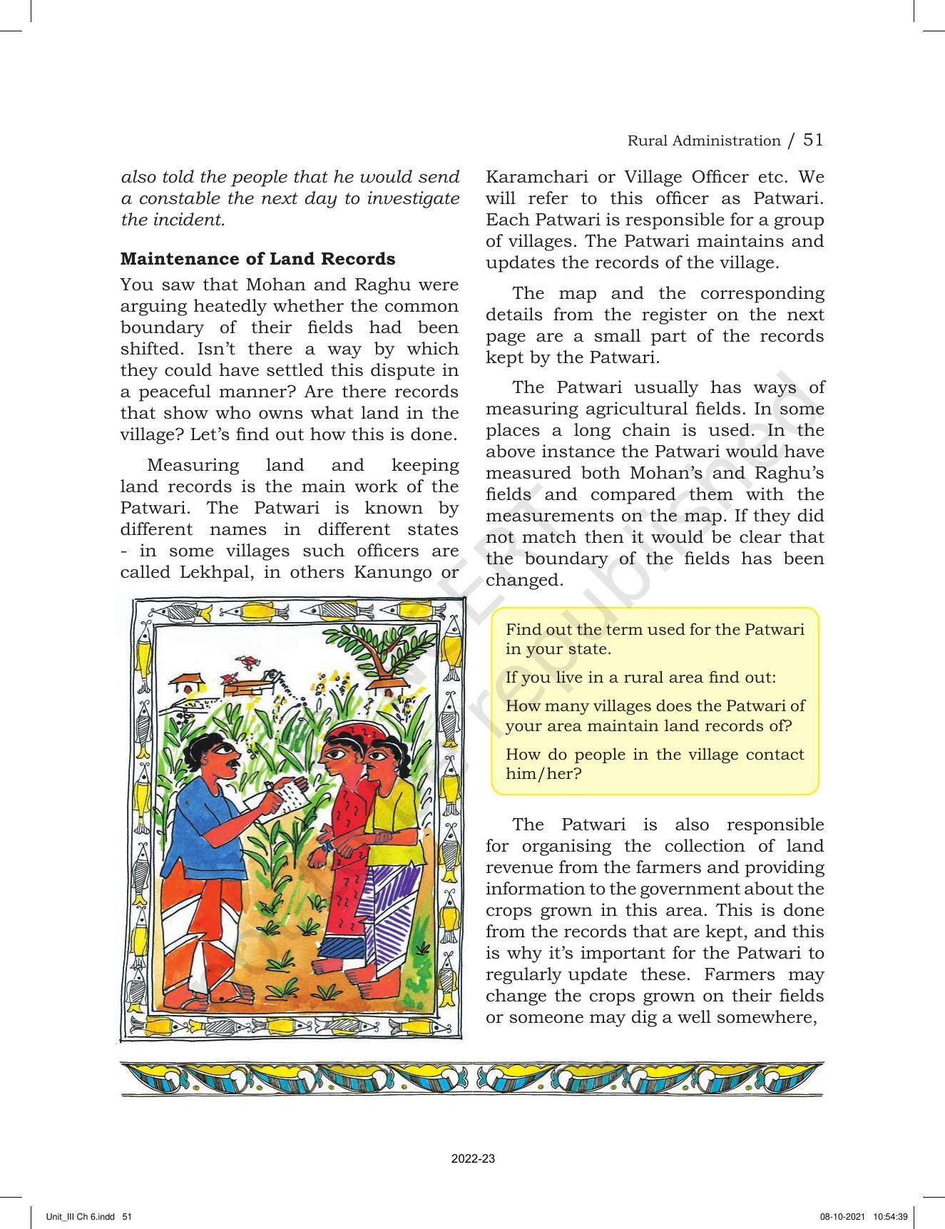NCERT Book for Class 6 Social Science(Political Science) : Chapter 6-Rural Administration - Page 3