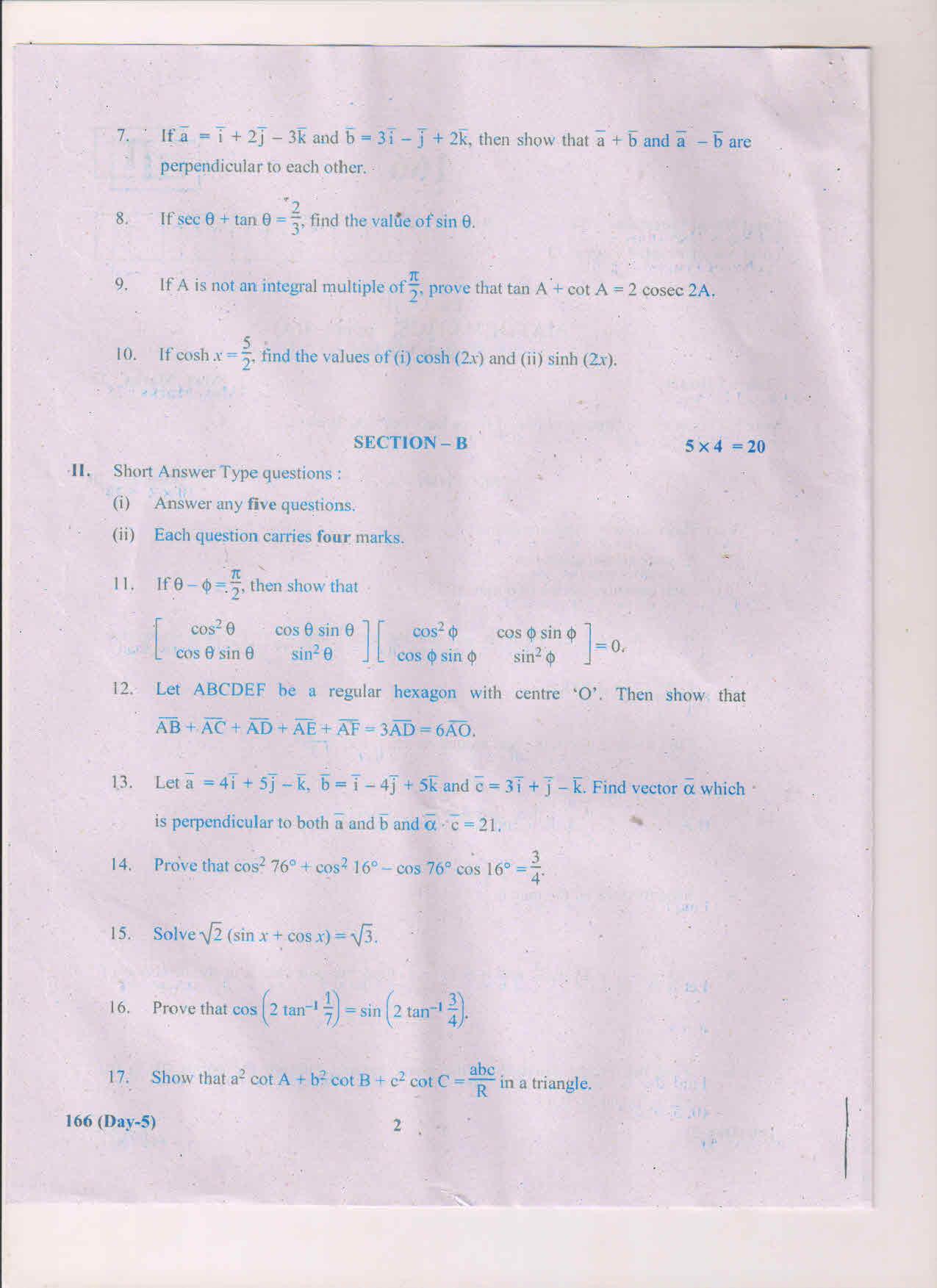 AP Inter 1st Year Mathematics-IA (EM) May-2018 (General) Question Paper - Page 2