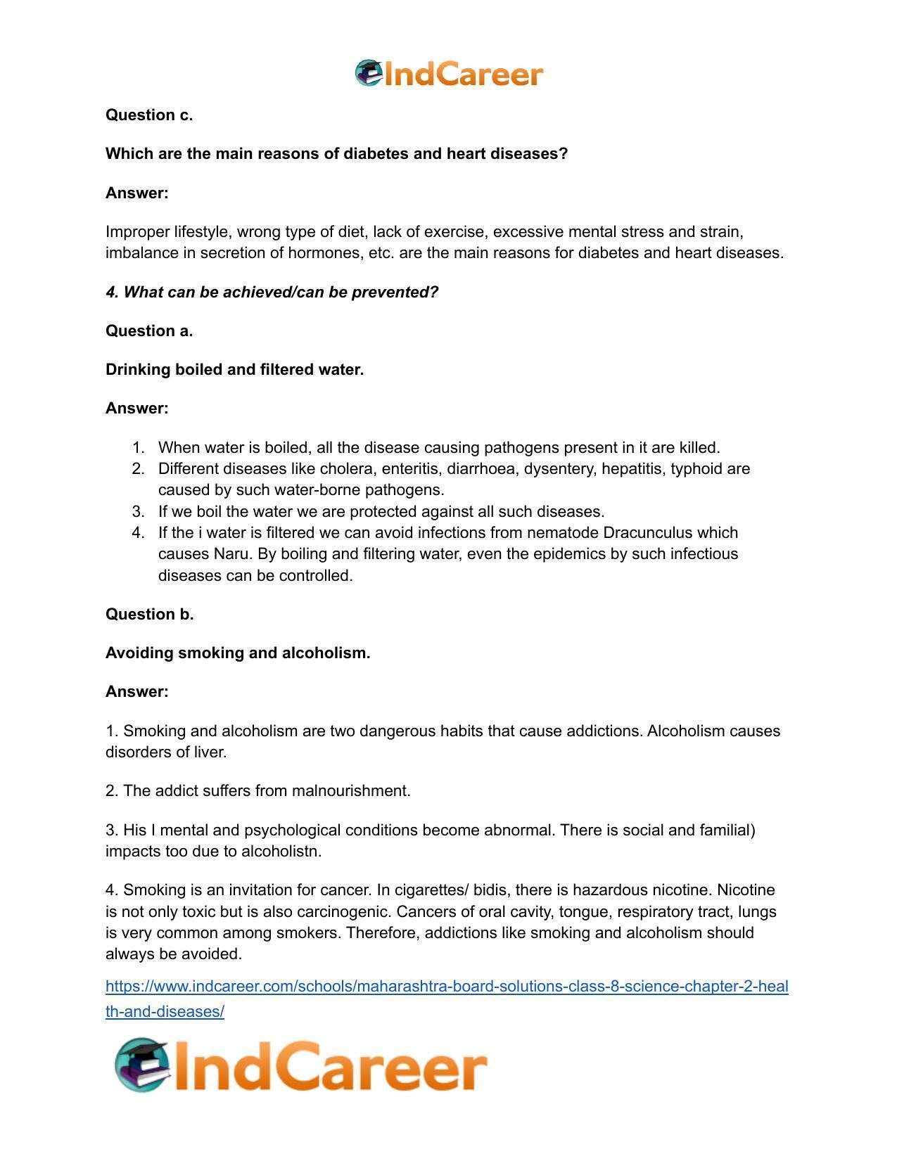 Maharashtra Board Solutions Class 8-Science: Chapter 2- Health and Diseases - Page 4