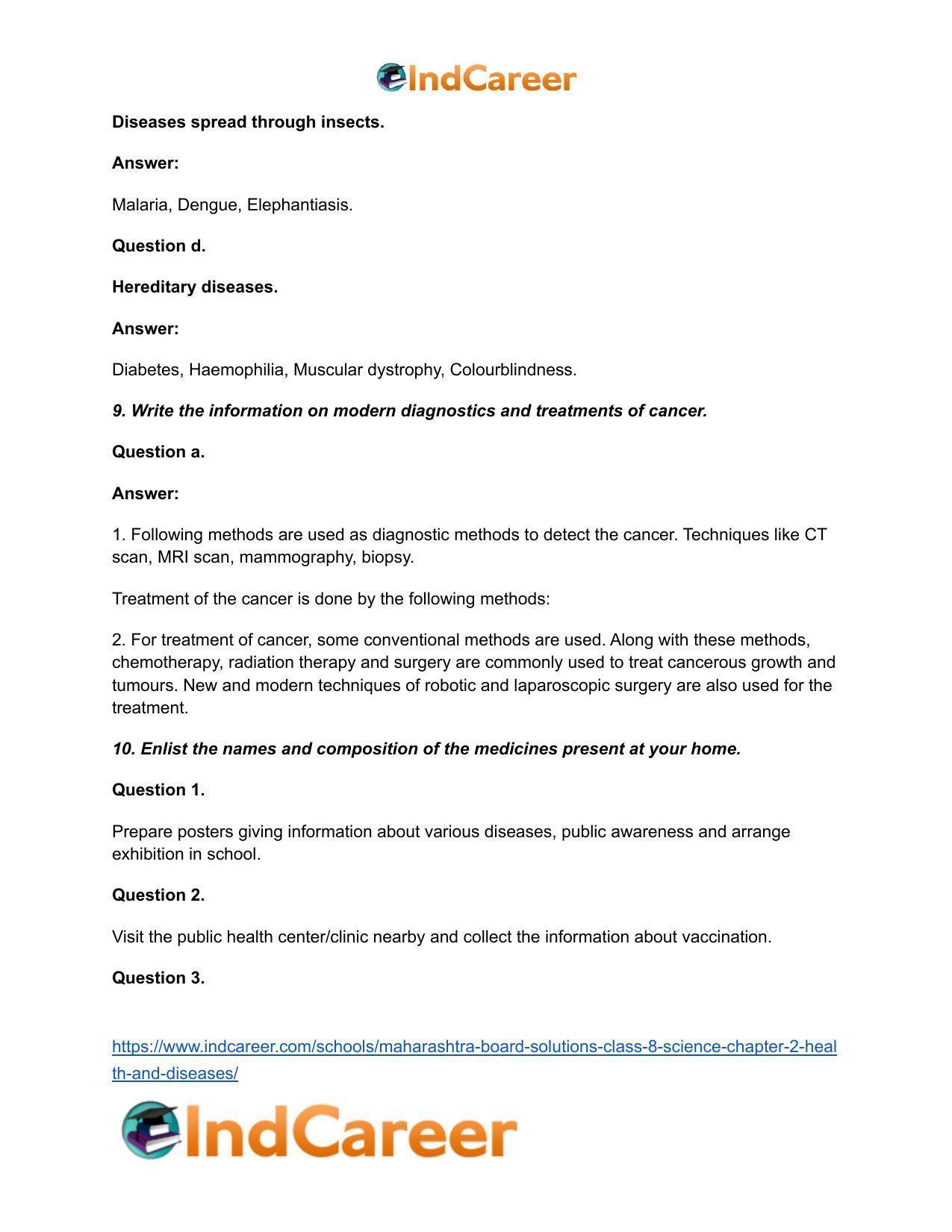 Maharashtra Board Solutions Class 8-Science: Chapter 2- Health and Diseases - Page 9