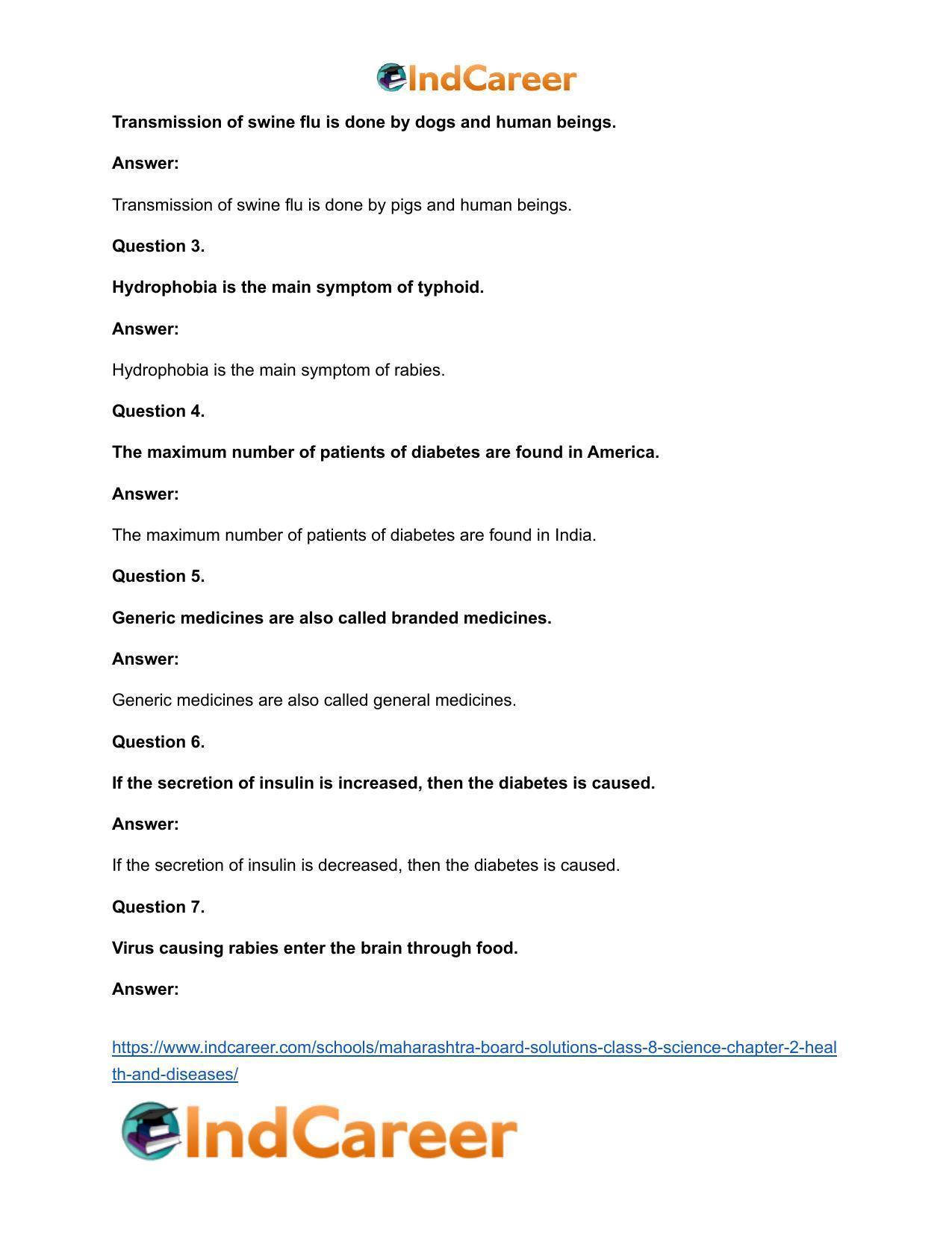 Maharashtra Board Solutions Class 8-Science: Chapter 2- Health and Diseases - Page 12