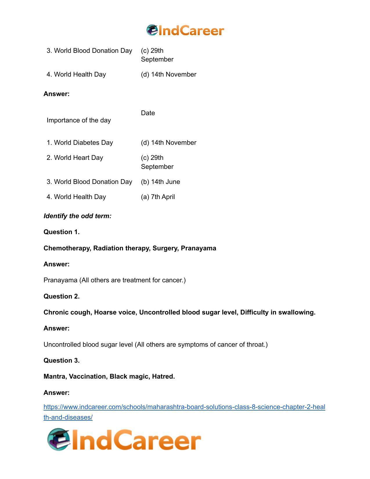 Maharashtra Board Solutions Class 8-Science: Chapter 2- Health and Diseases - Page 14