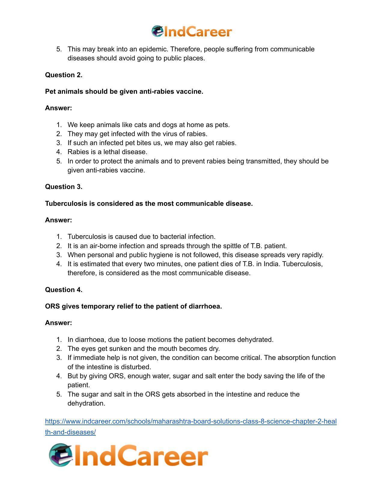 Maharashtra Board Solutions Class 8-Science: Chapter 2- Health and Diseases - Page 17