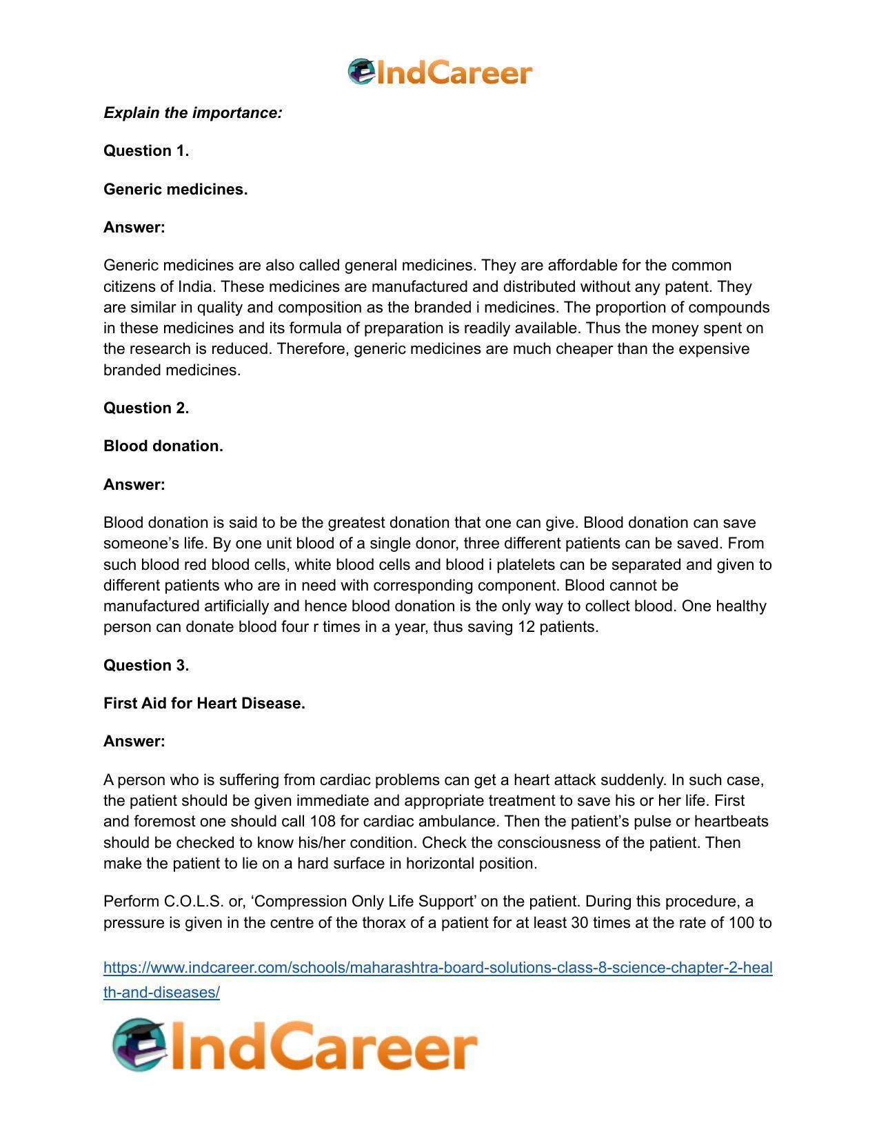 Maharashtra Board Solutions Class 8-Science: Chapter 2- Health and Diseases - Page 20