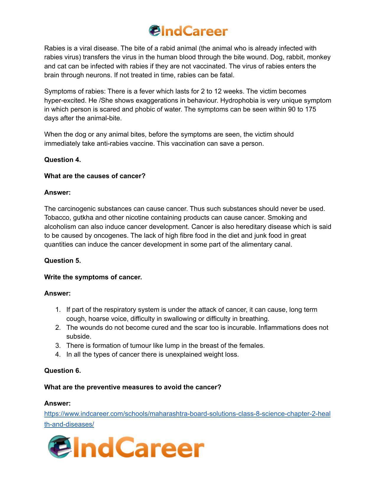 Maharashtra Board Solutions Class 8-Science: Chapter 2- Health and Diseases - Page 22