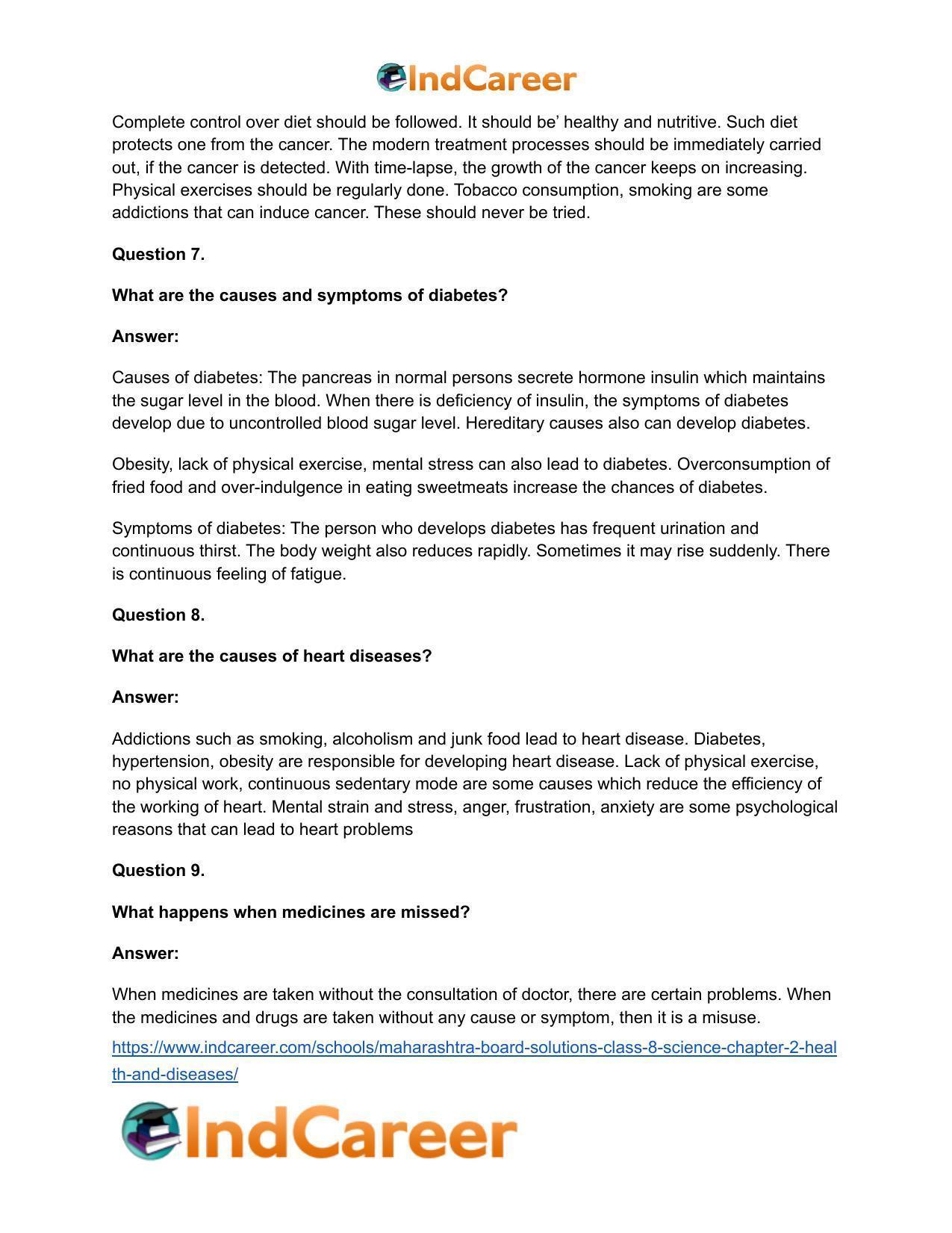 Maharashtra Board Solutions Class 8-Science: Chapter 2- Health and Diseases - Page 23